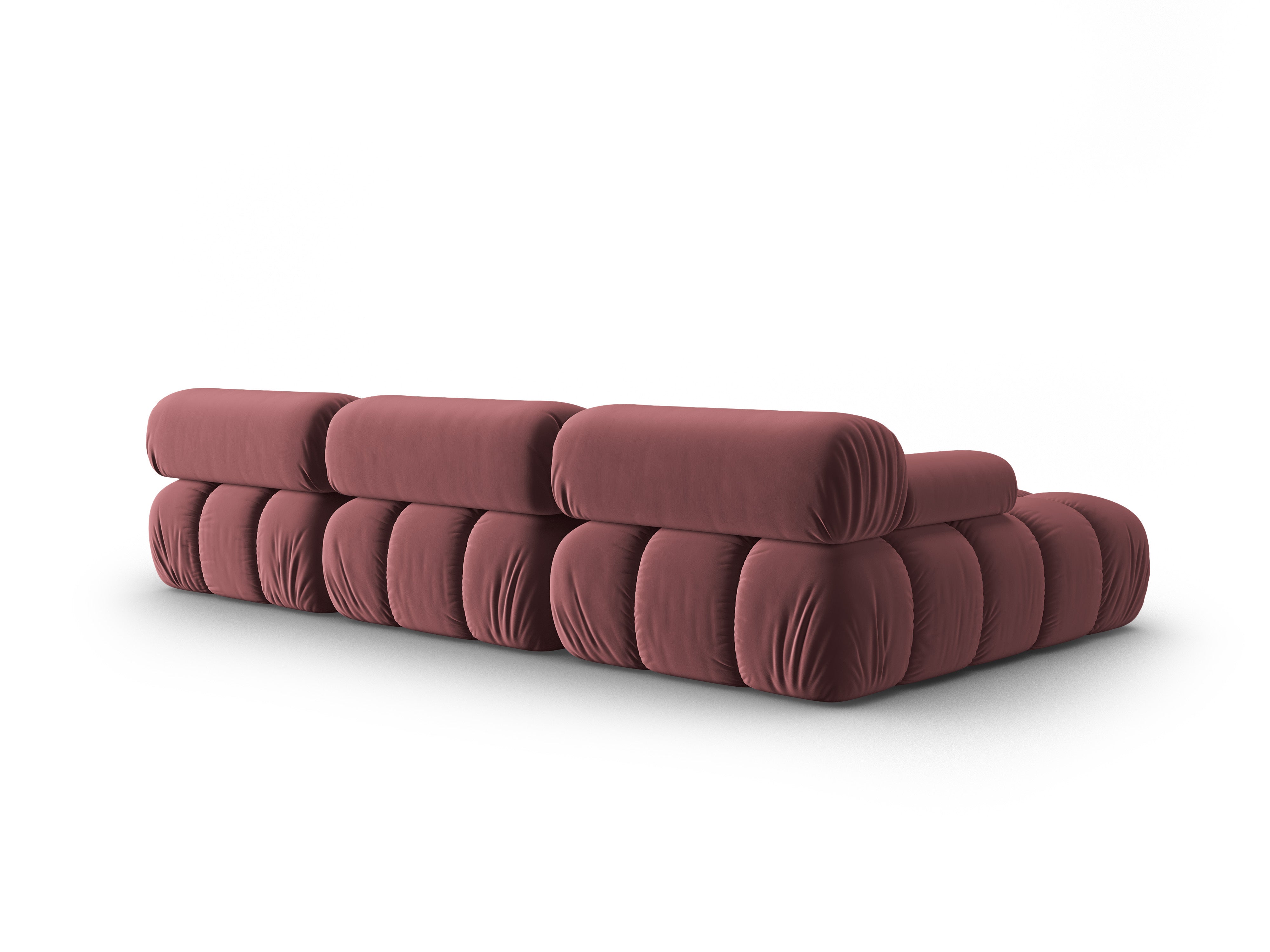 CORTINA Pink Velvet Left-Facing Sofa for 4 People