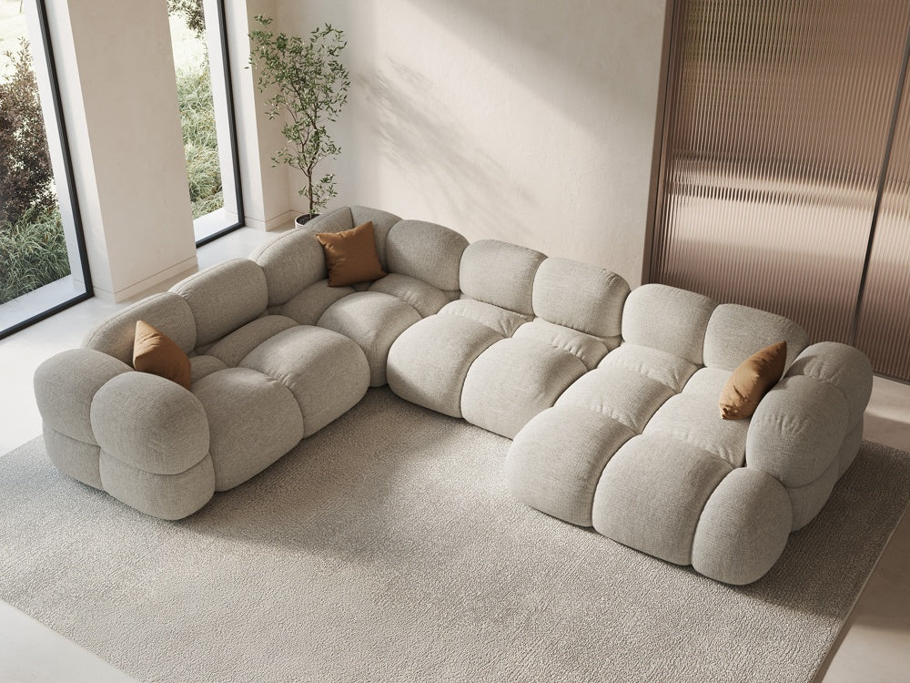 Left-facing U-shaped Corner Sofa LORETTO light beige