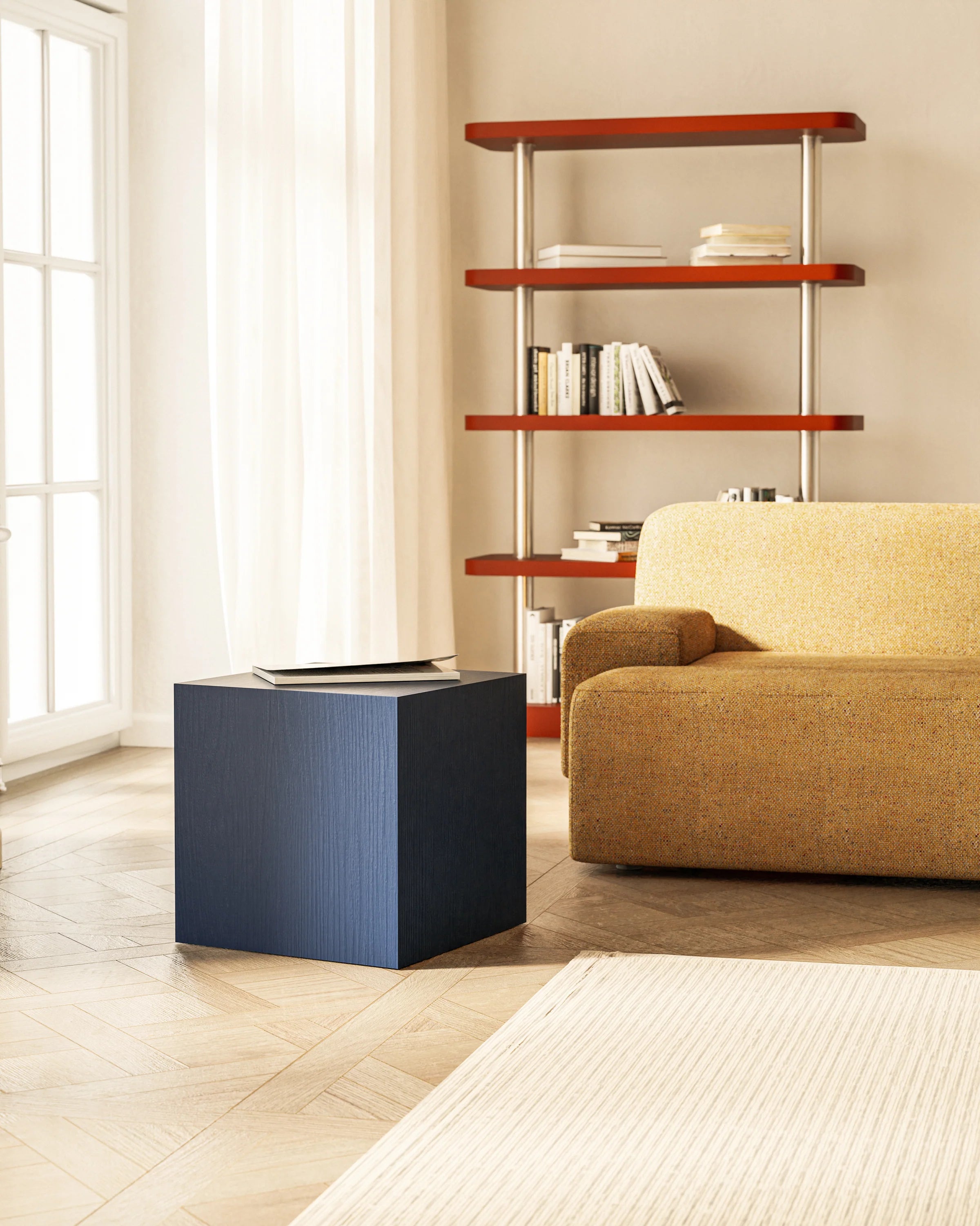 Pomocný stolík CUBE kobaltovo modrý
