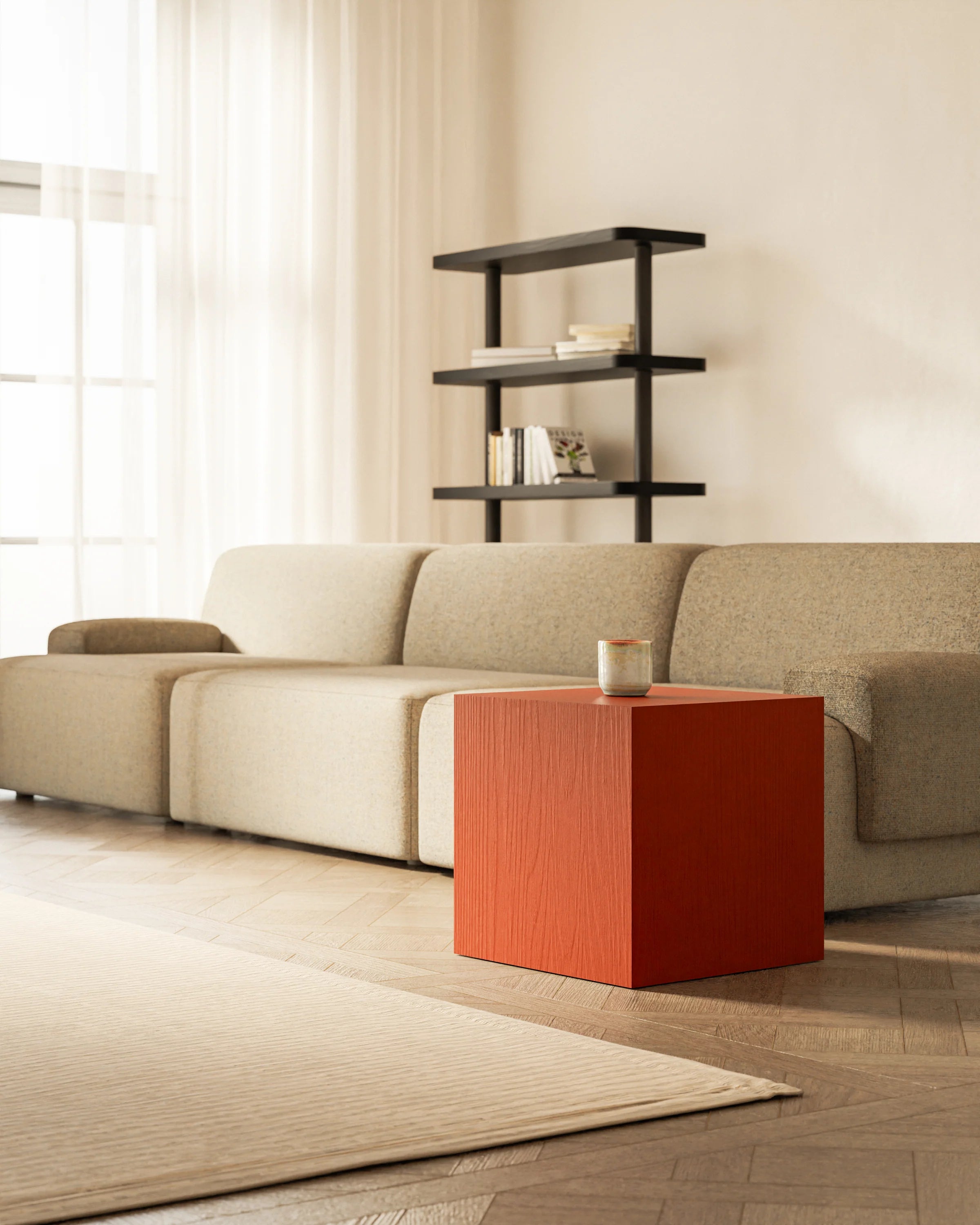Pomocný stolík CUBE červený rooibos