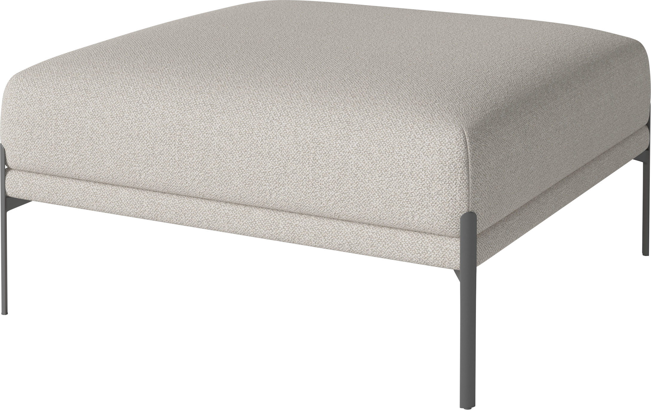 Puf CAISA šedá oceľová základňa