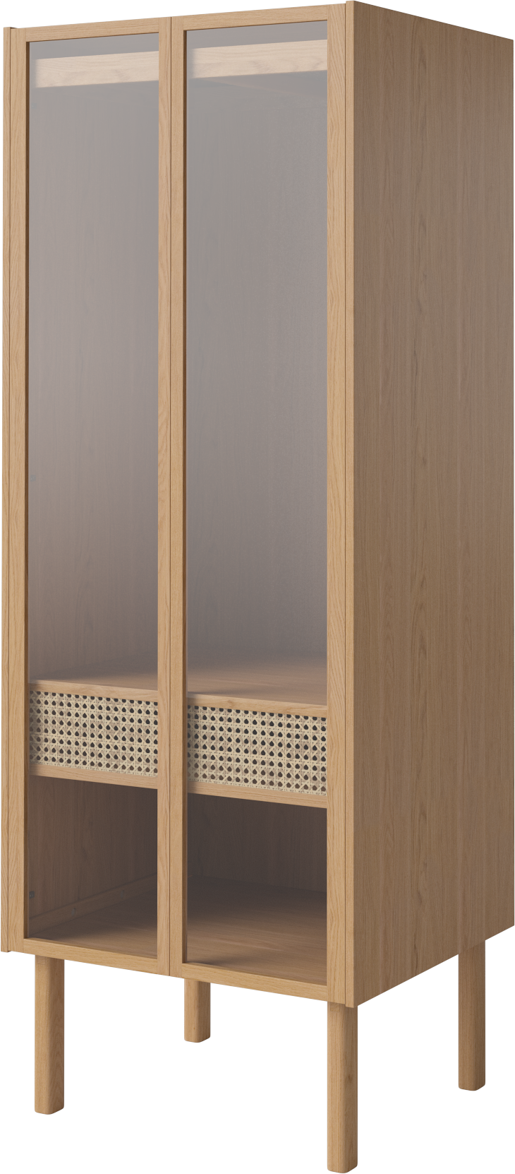 Skriňa so sklenenými dverami CANA z dubového dreva