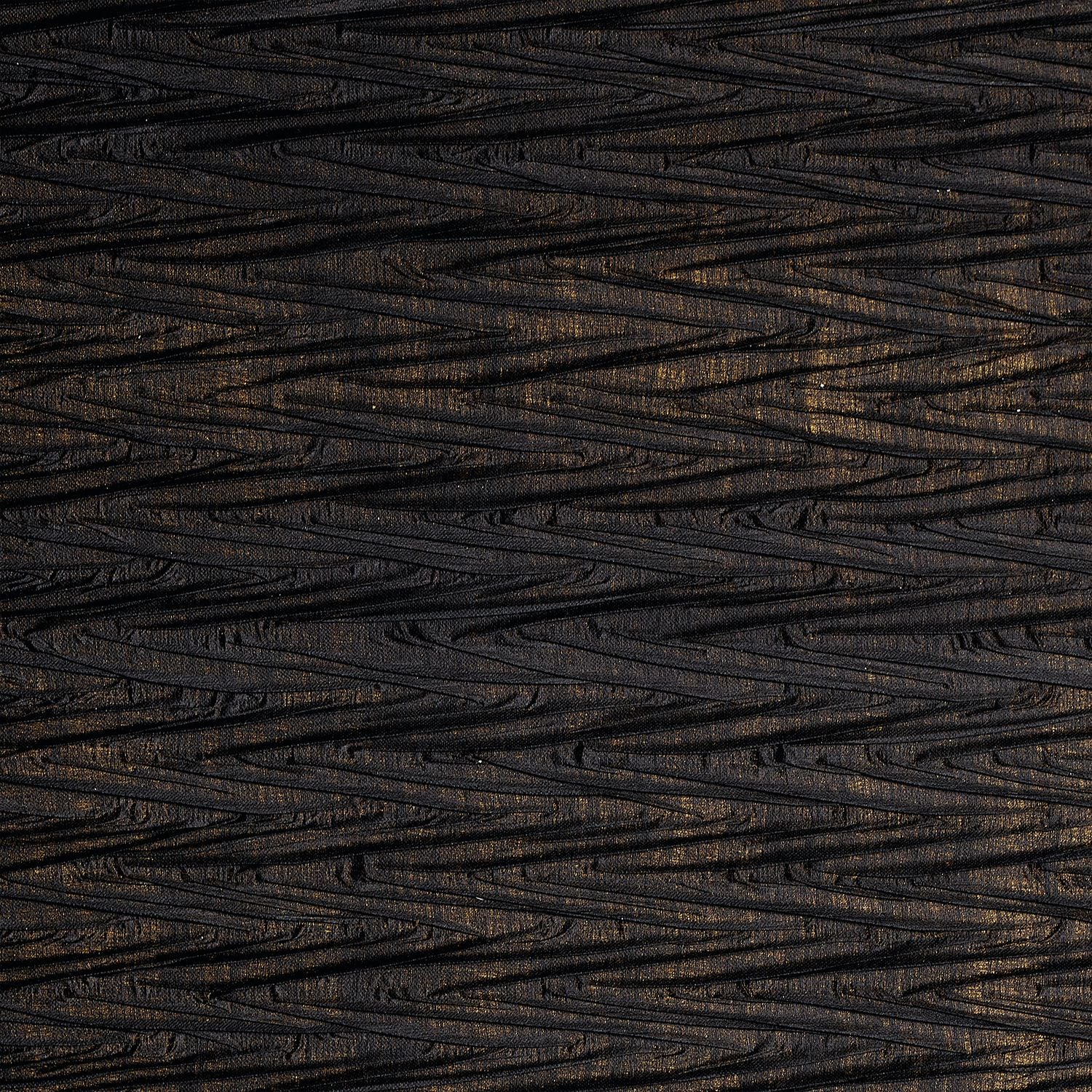 Textile wallpaper with a metallic geometric pattern THÉIA black with gold