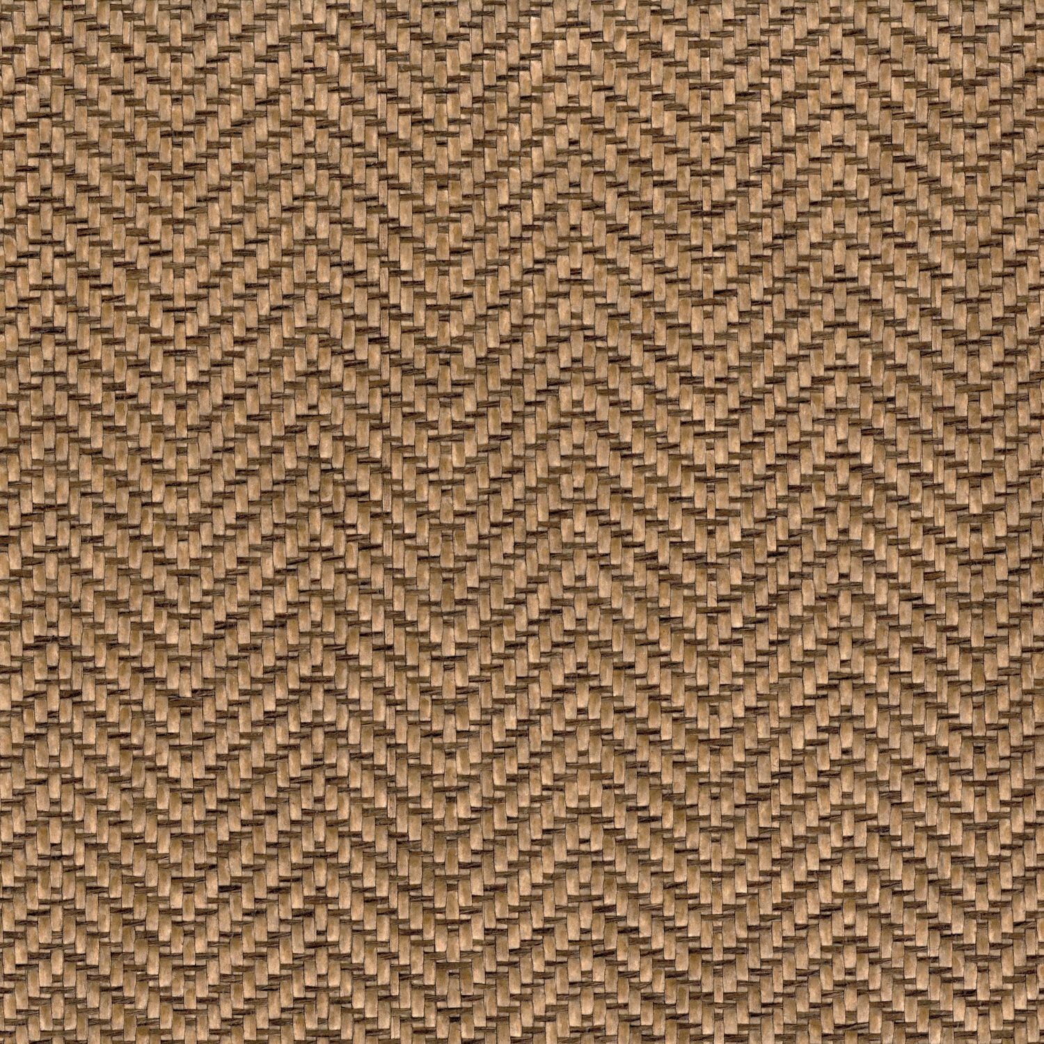 Structural paper wallpaper in herringbone pattern resembling raffia KASANE - NATUREL light brown