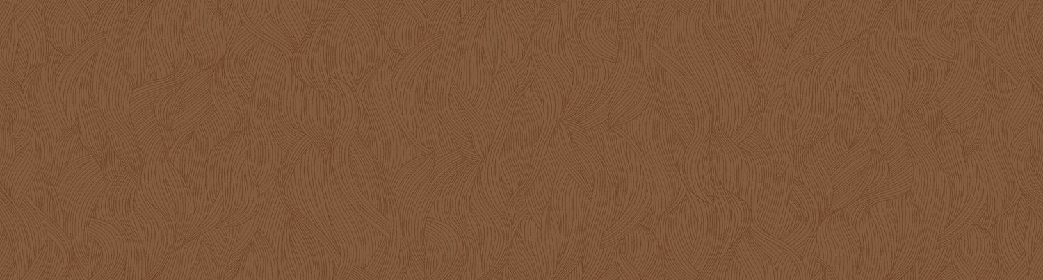 Textile wallpaper with metallic waves ALARIS - FAUVE CUIVRÉ rusty brown