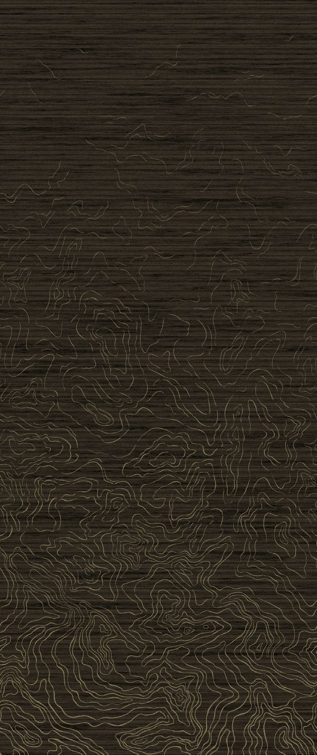 Structural textile mural ONDES PRÉCIEUSES - BLACK GOLD black with gold
