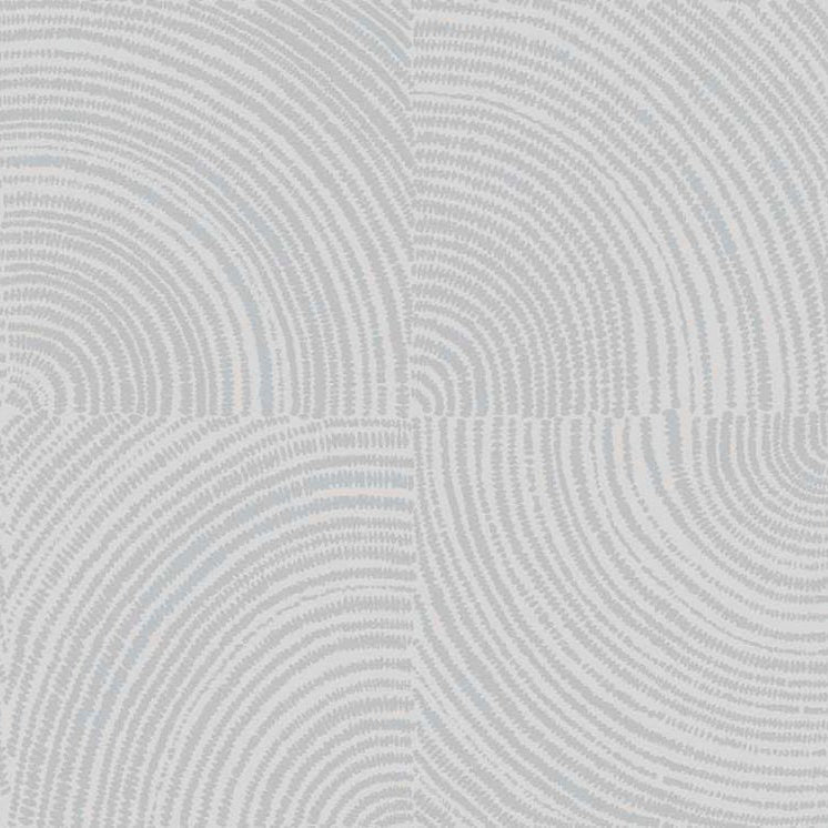 Textile structural wallpaper with geometric pattern ALENTOURS - PEARL GRAY pearlescent with gray
