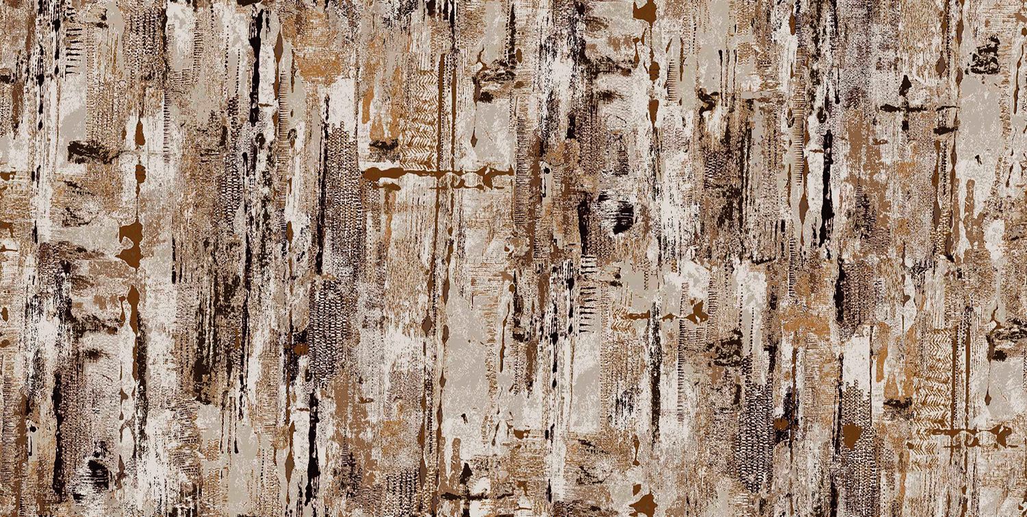 Textilná tapeta so štruktúrou a abstraktným vzorom MANUFACTURA - ORANŽOVÝ BRULÉ hnedo-oranžový