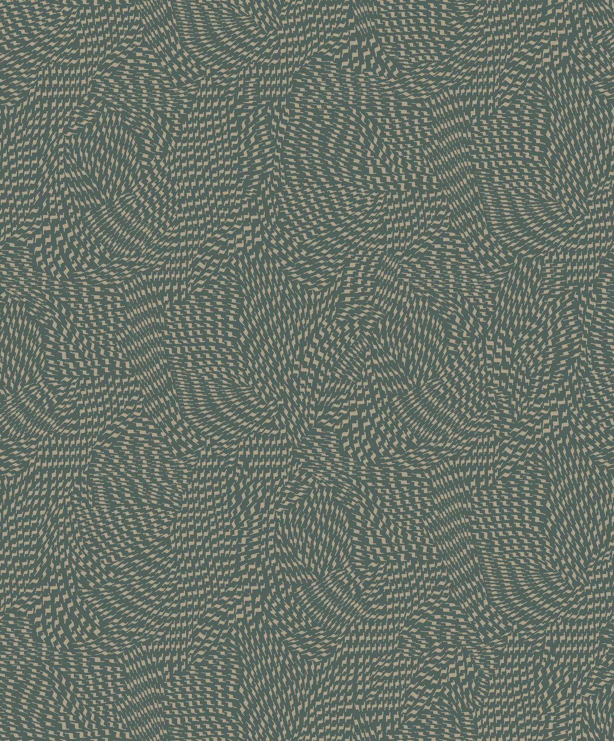 Wallpaper with abstract pattern PASSY - DARK GREEN/BEIGE green with beige