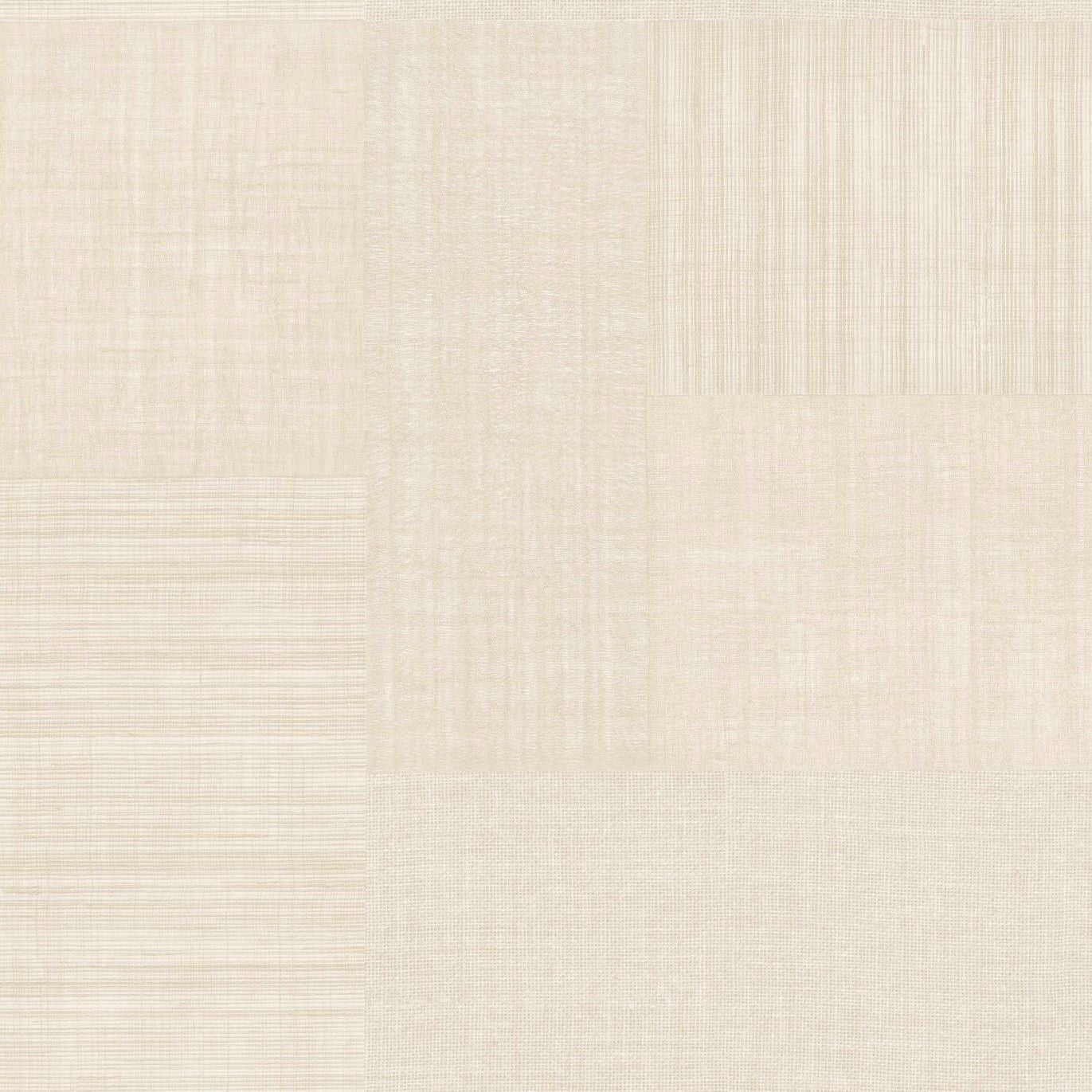 Geometric Structural Wallpaper Patchwork Imitating Fabric MESTIZO - IVORY