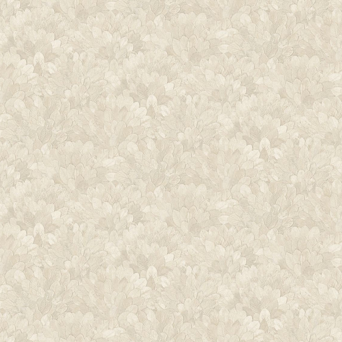 Structural wallpaper with a guava leaf plant motif FEIJOA - IVORY light beige