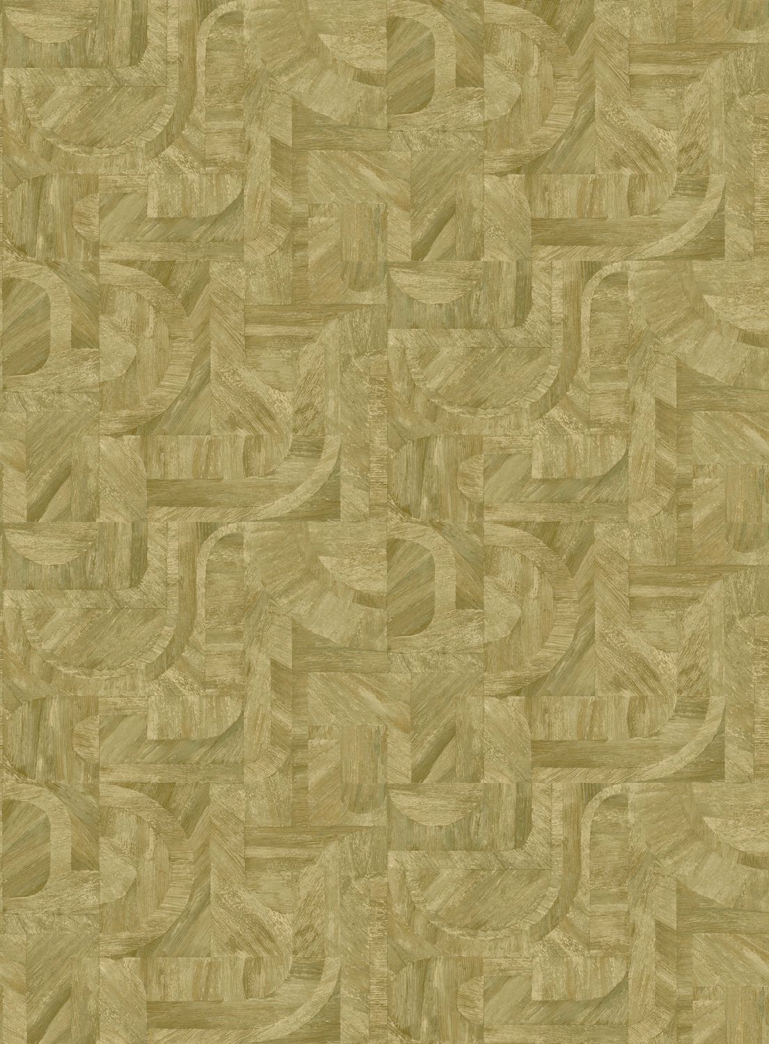 Štruktúrovaná tapeta napodobňujúca drevo s geometrickým vzorom mozaiky INTARSIA - CACTUS olivová