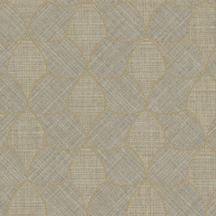 Tapeta so štruktúrou napodobňujúcou pleteninu s metalickým efektom TRESSANA - SÉPIA/DORÉ pieskový hnedý