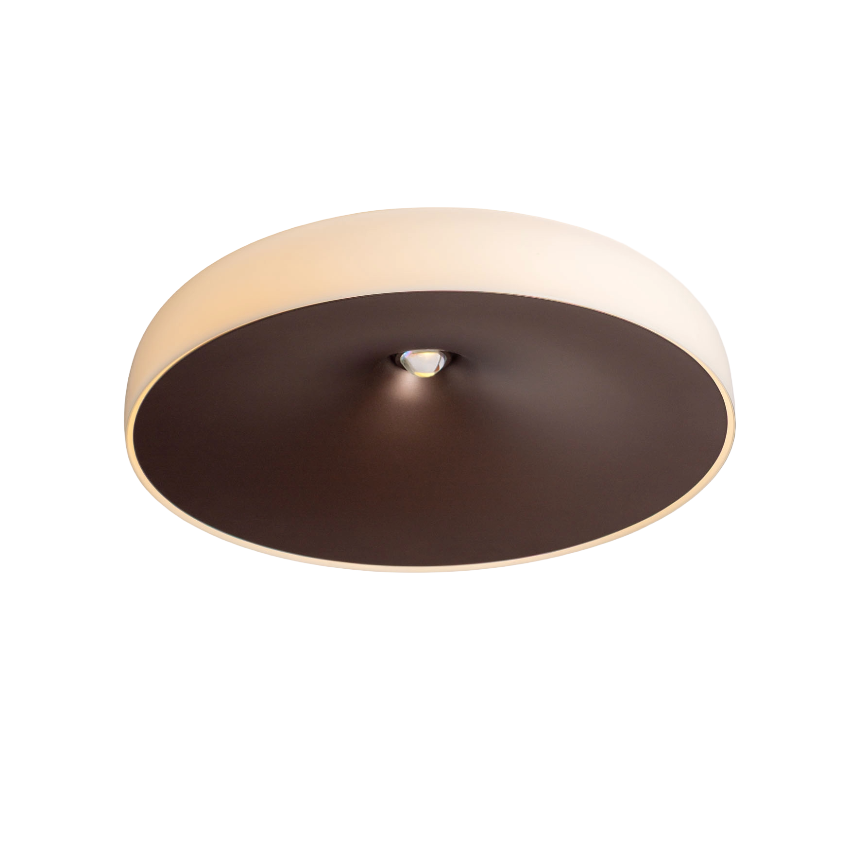 Stropná lampa CHET-B matná hnedá s bielou.