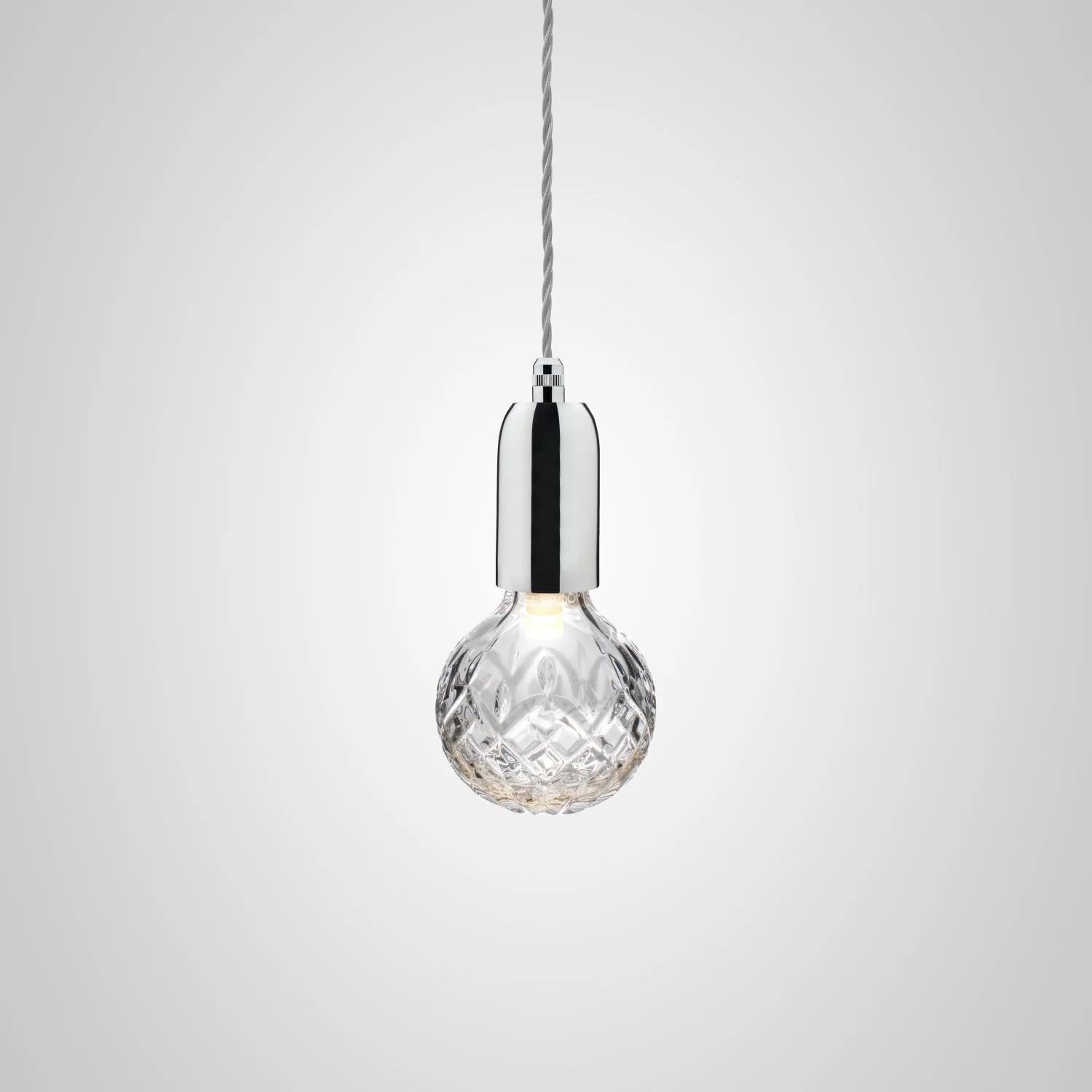 Lusterko CRYSTAL BULB s krištáľovým sklom a chrómovým povrchom