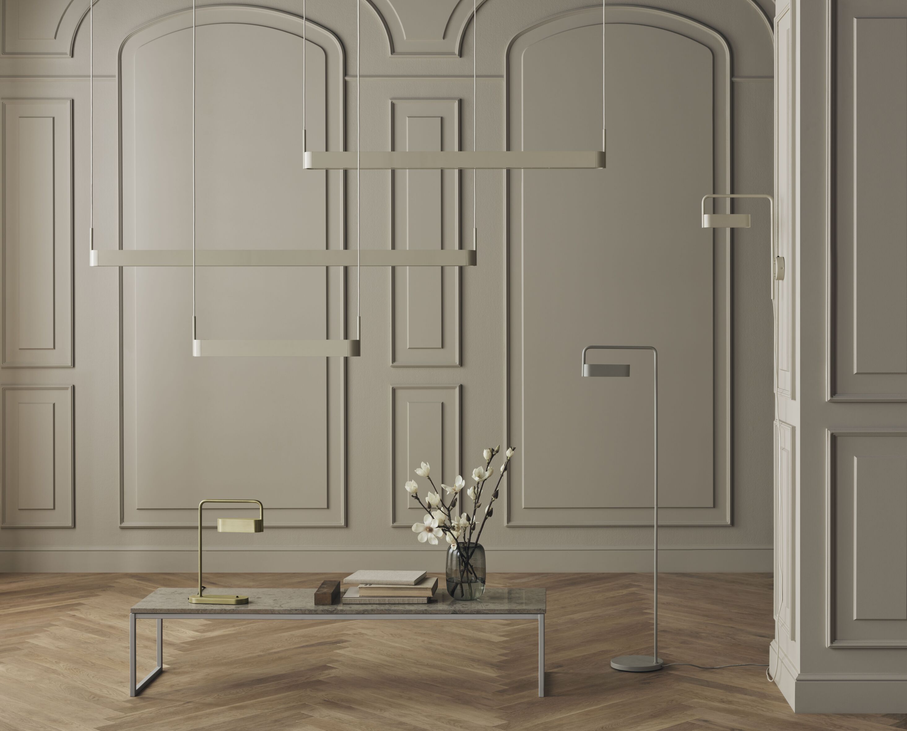 Závesná lampa SCRIBE krémová