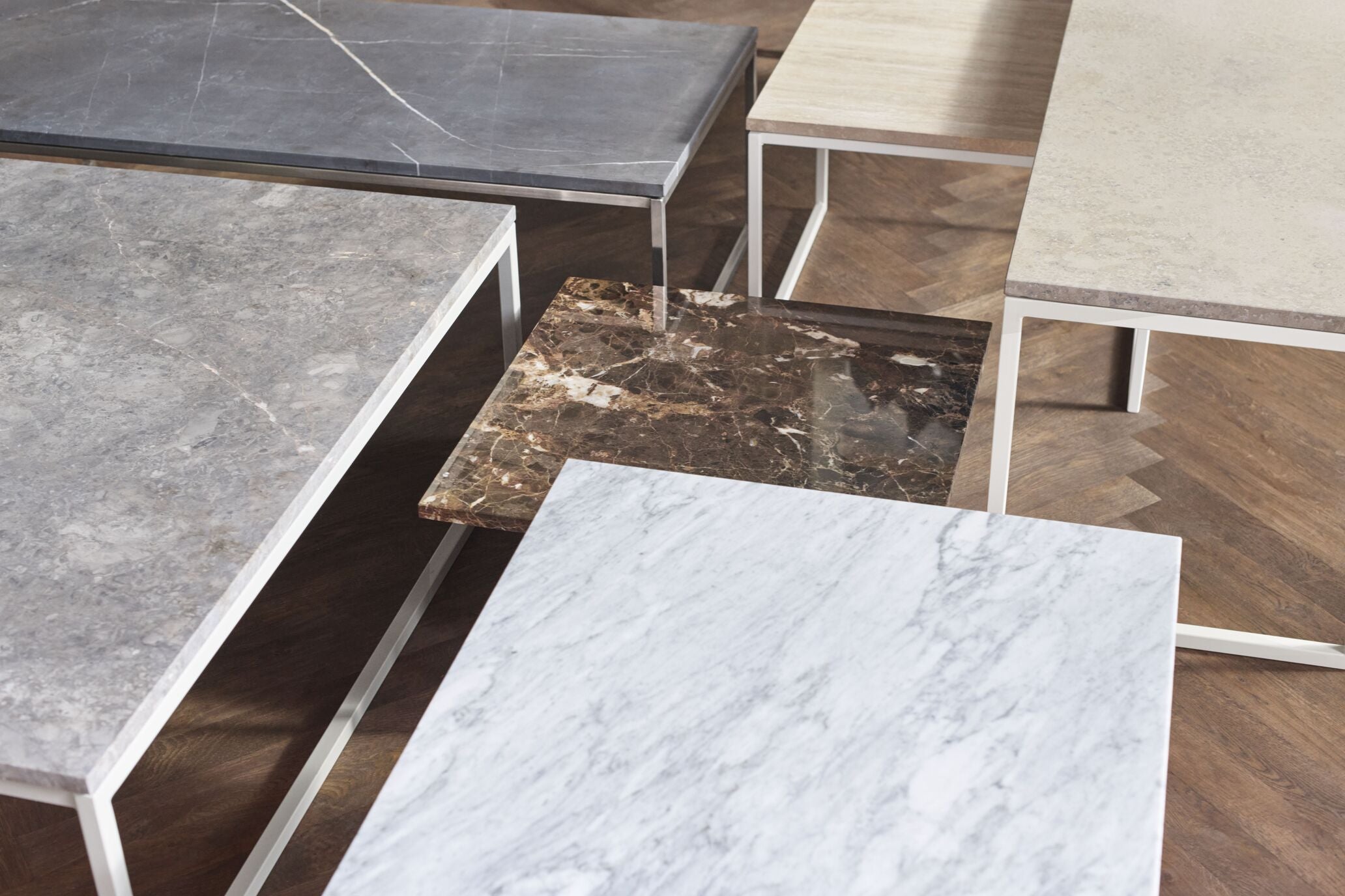 Kávový stolík COMO čierna oceľová základňa