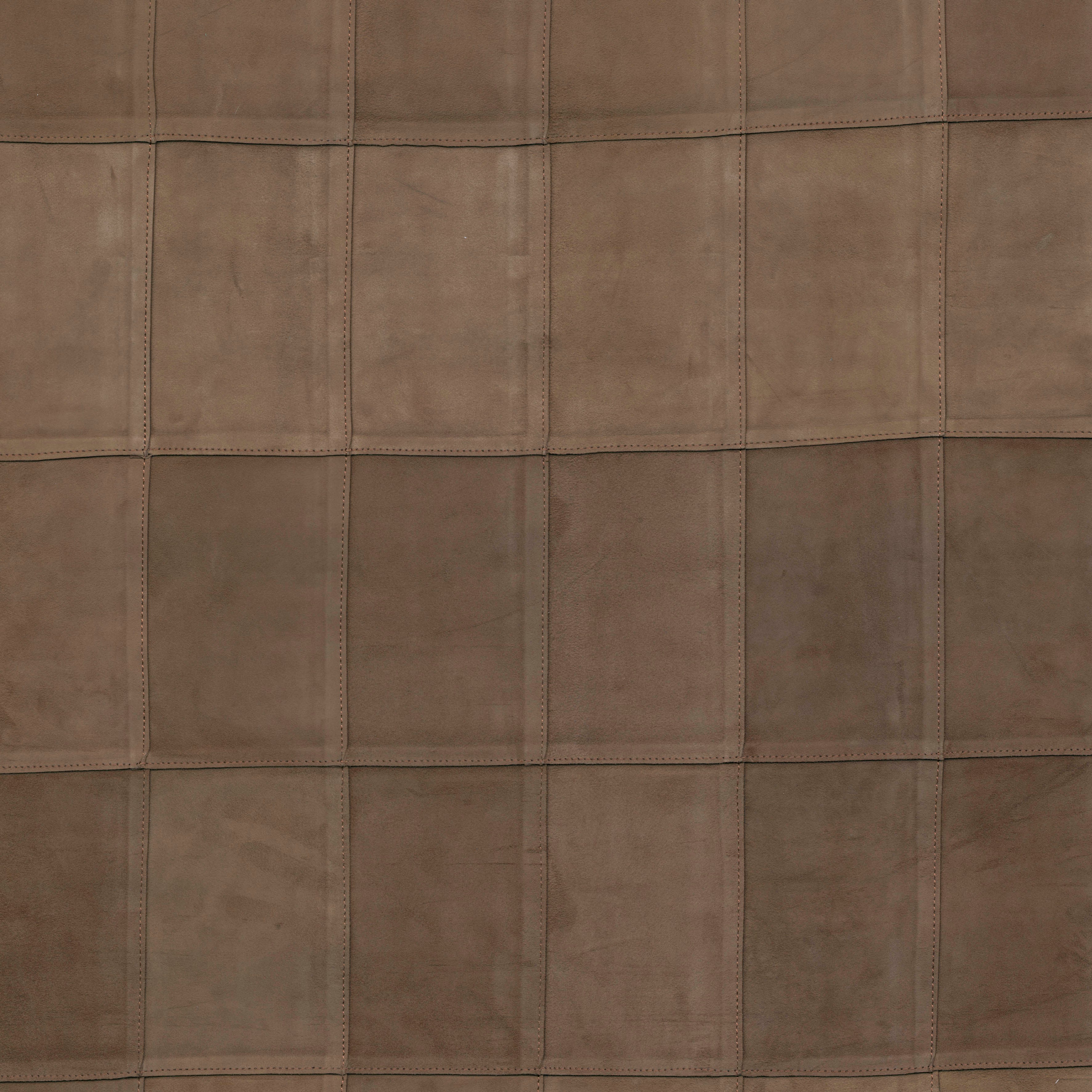 Natural leather wallpaper with geometric pattern AVENIO dark brown