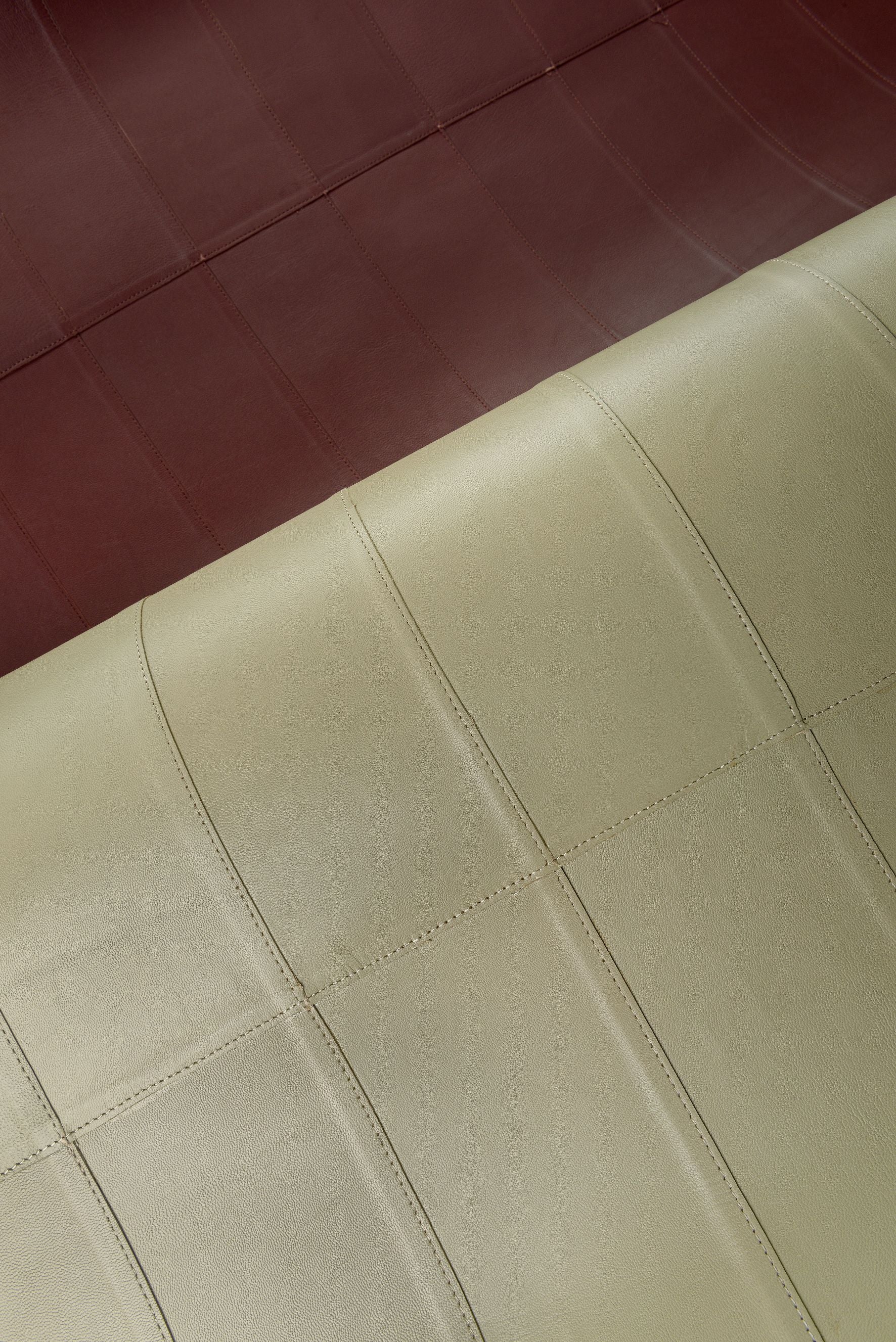 Natural leather wallpaper with geometric pattern PALADIN burgundy