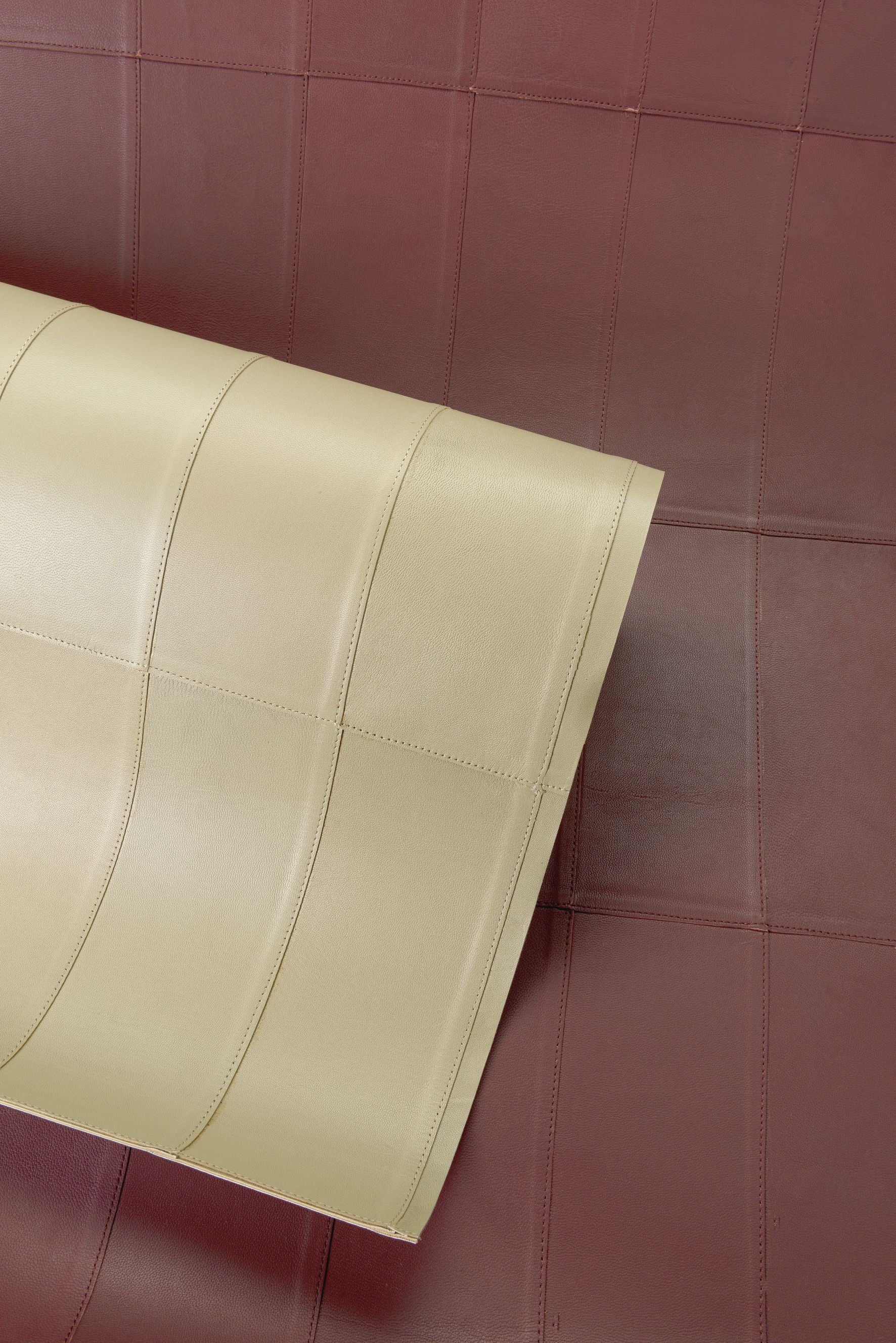 Natural leather wallpaper with geometric pattern PALADIN blue