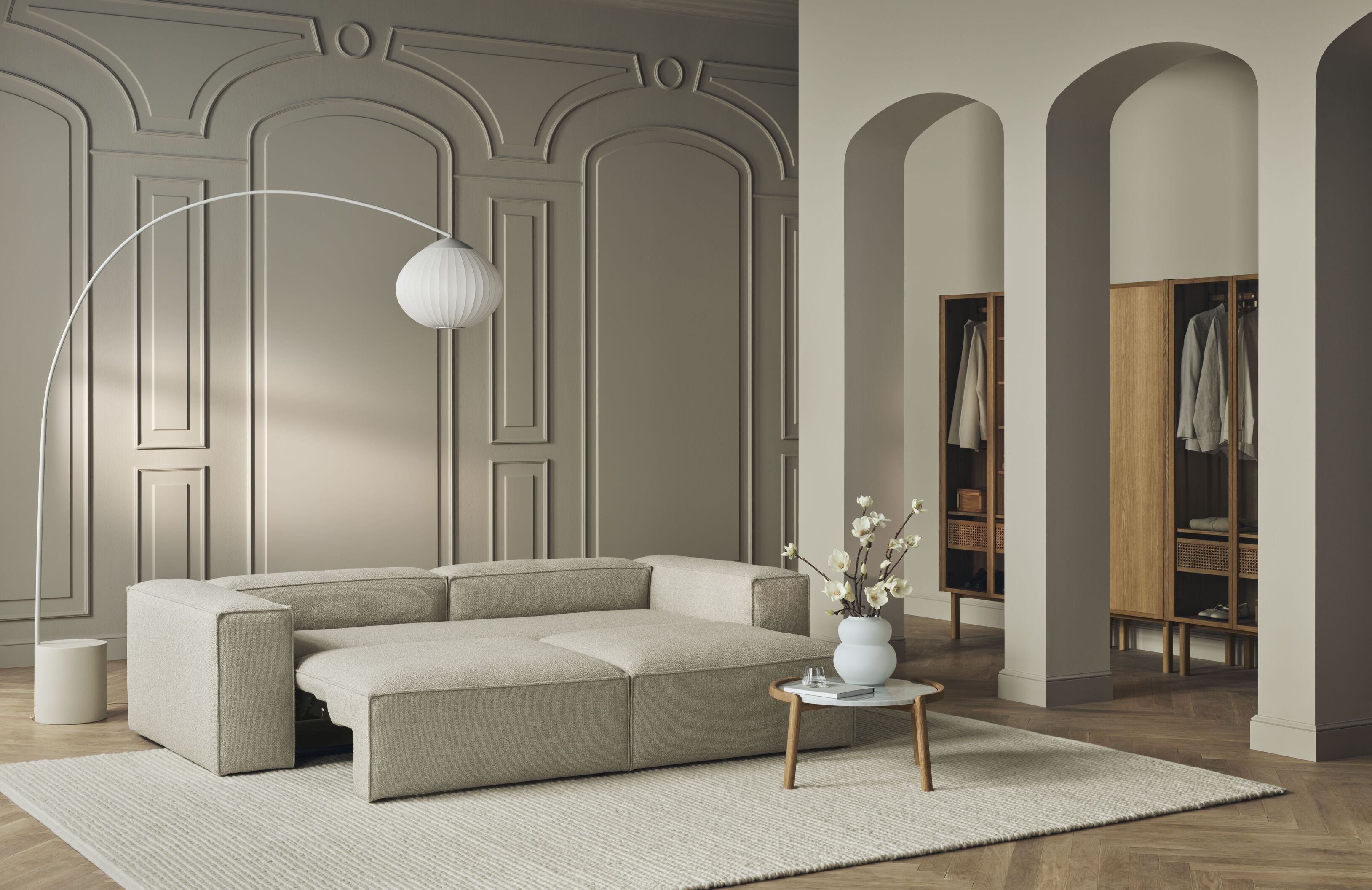 Pravostranný szezlong COSIMA BED čalúnený