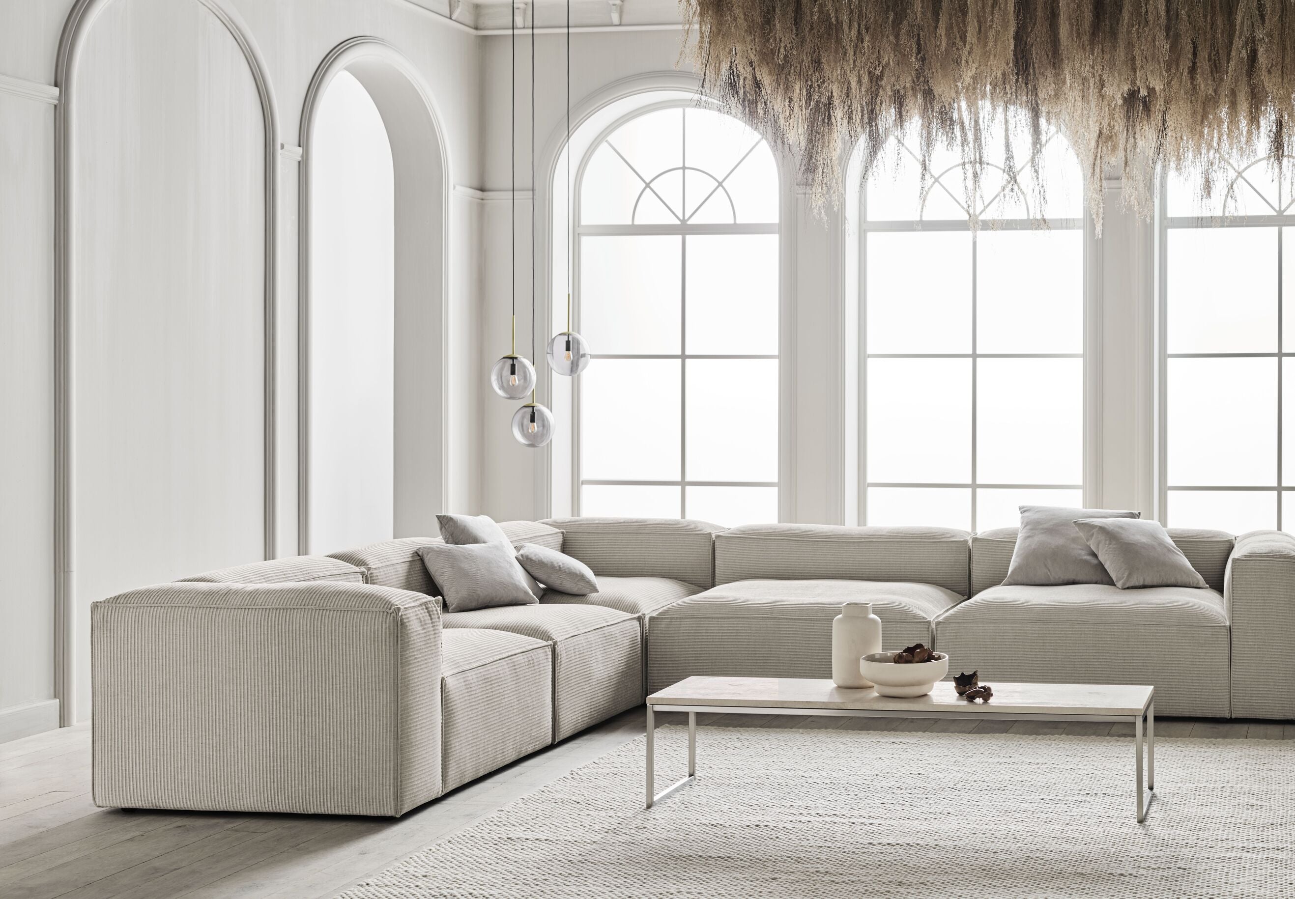 Pravostranný 4-modulový rohový gauč COSIMA čalúnený