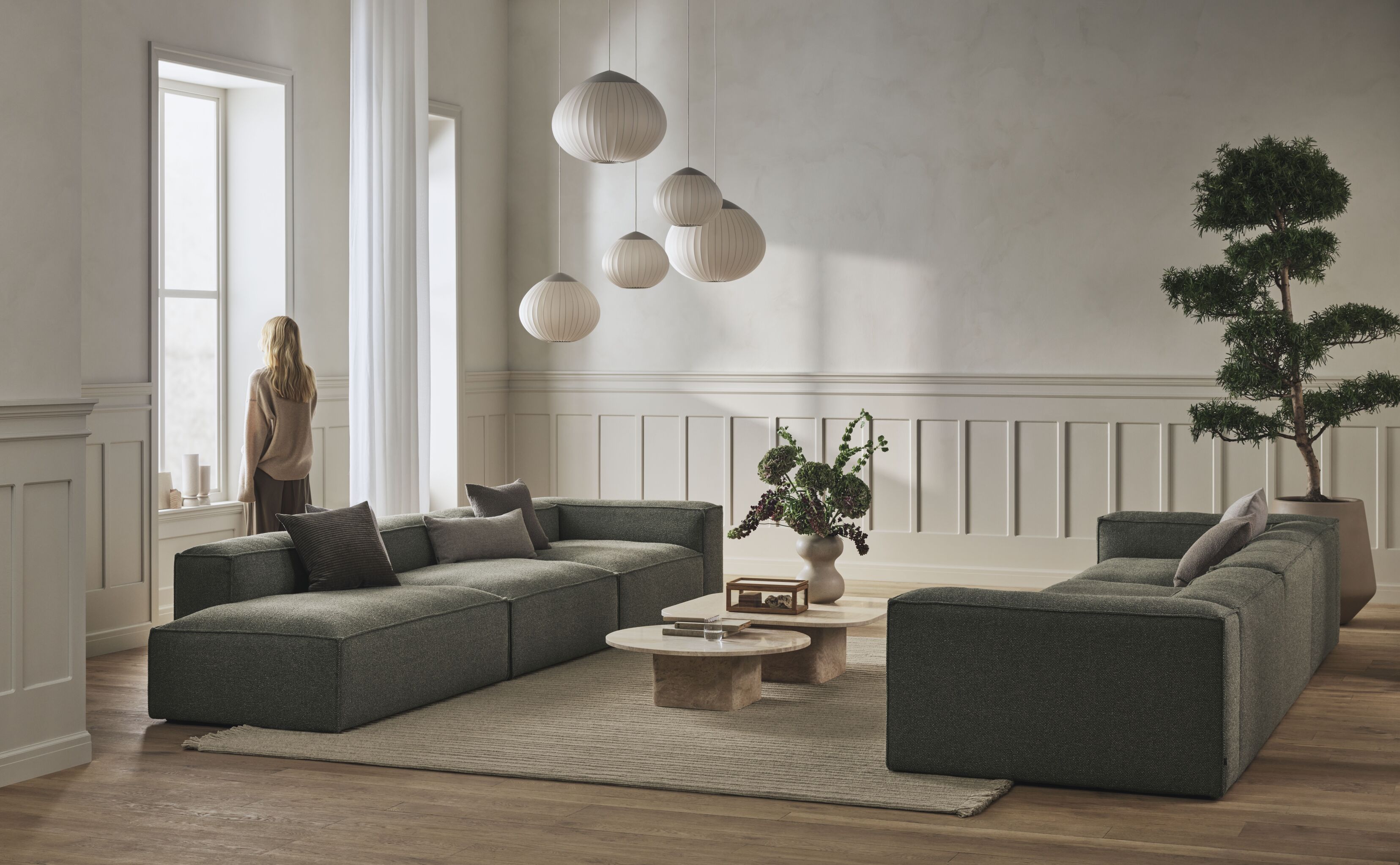 CLOO -Light gray kelo rug