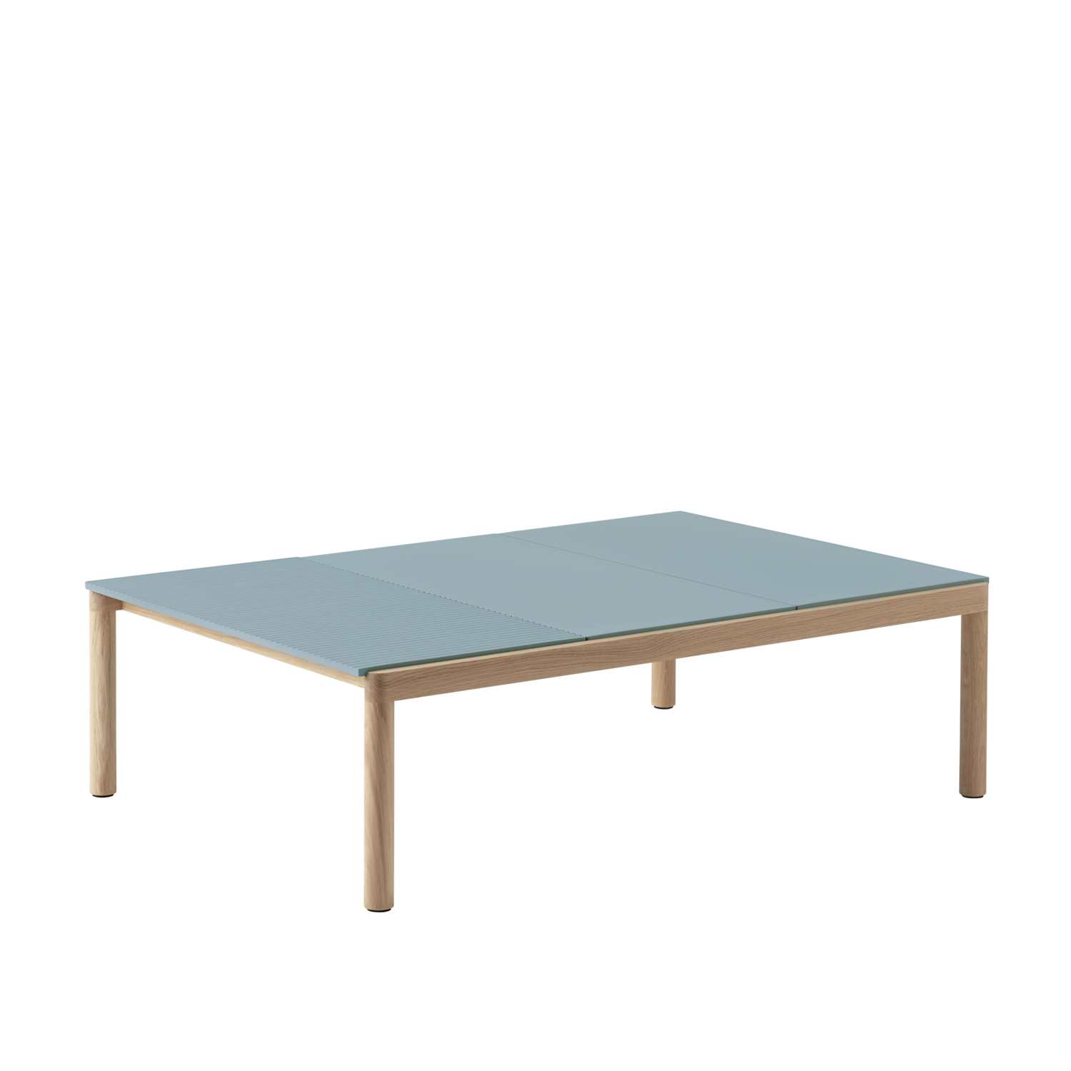 COUPLE Blue Coffee Table with Oak Base