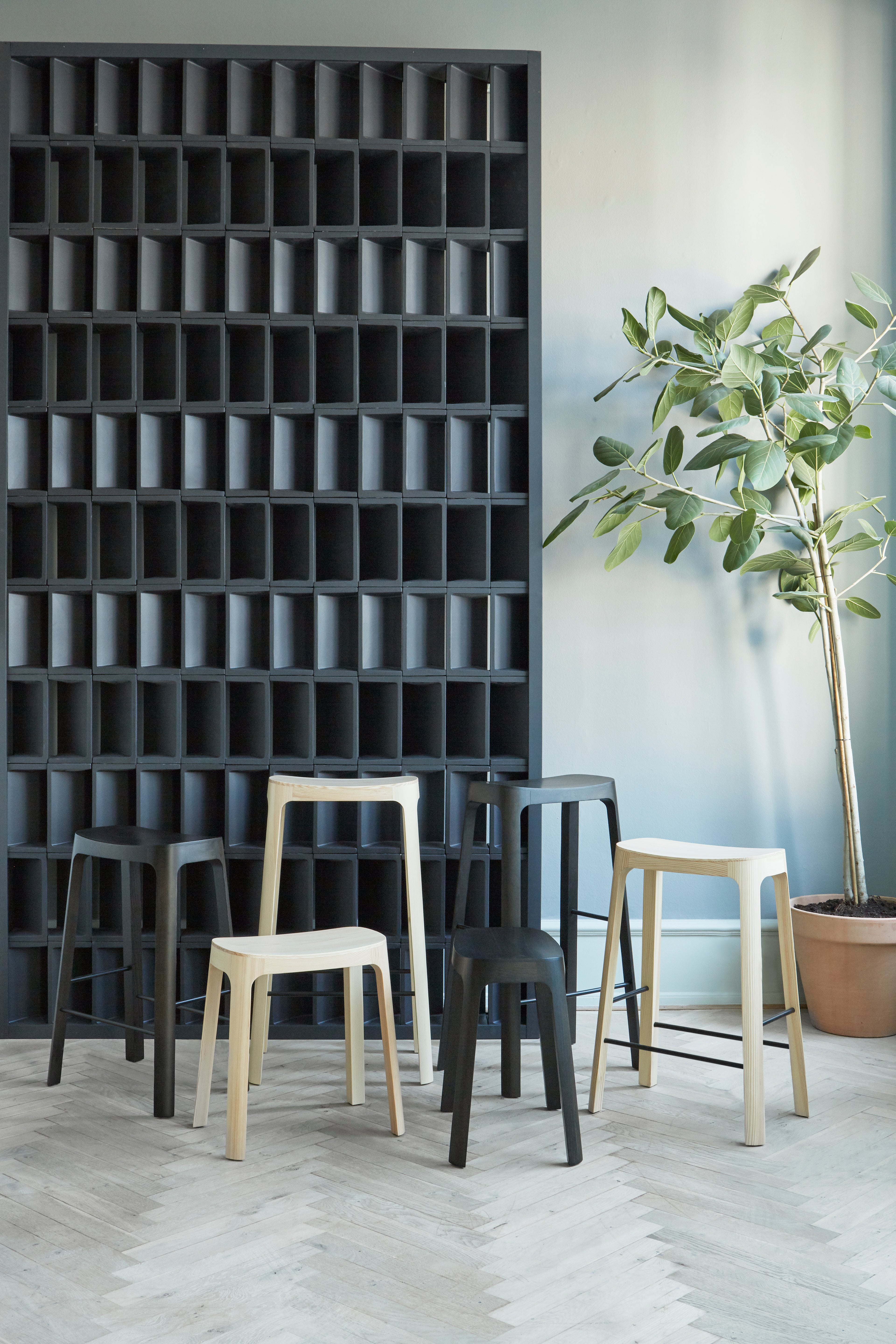 CROFTON Pine Wood Stool