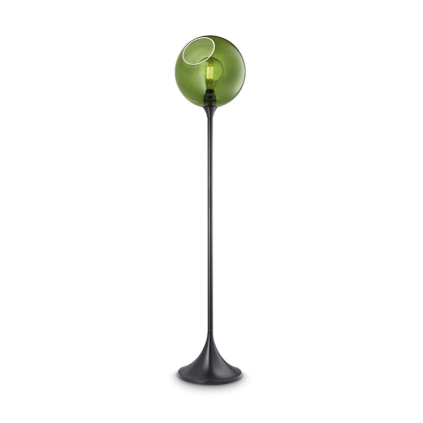 Ballroom Floor Lamp Dark Green with Black Base