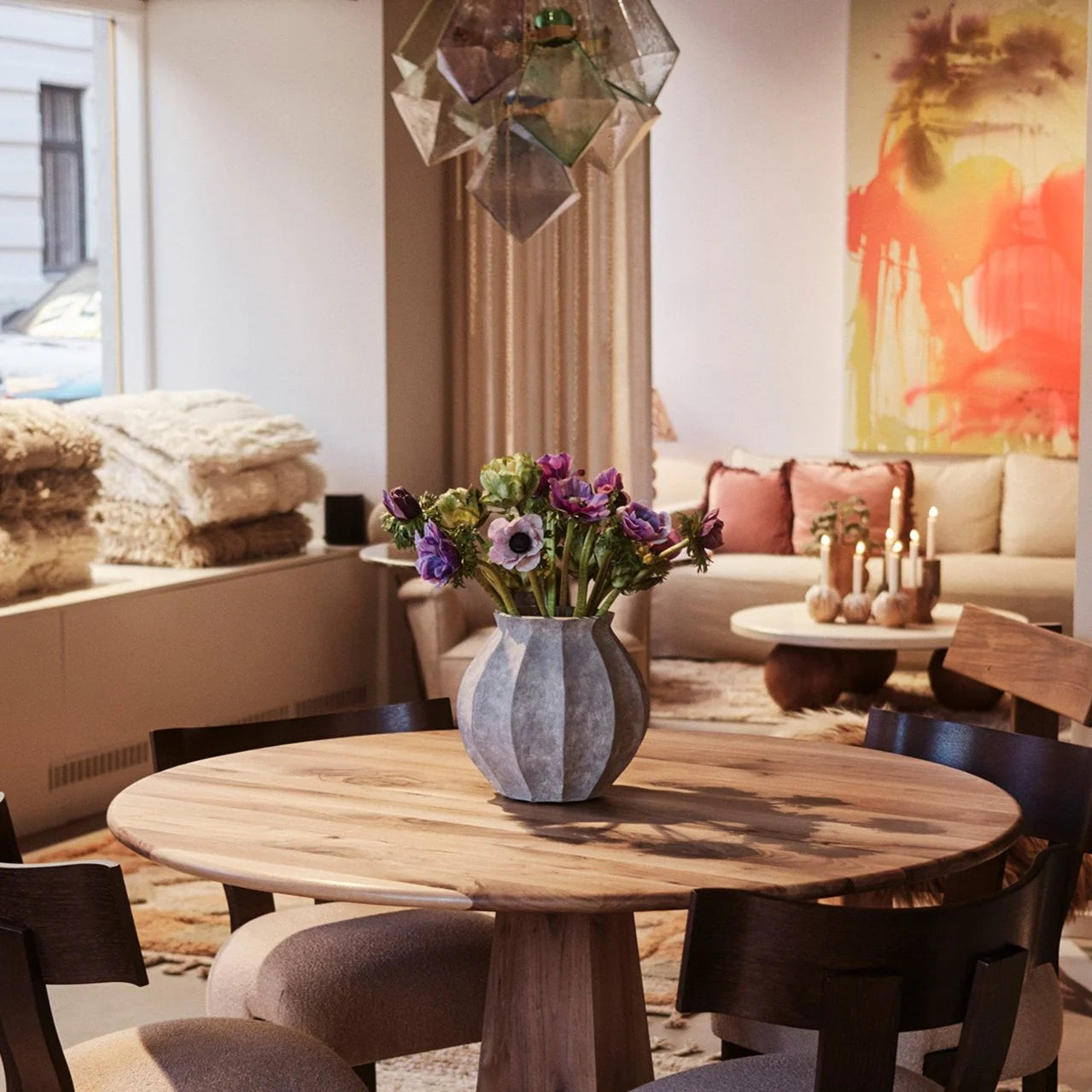 Váza WEDGES šedá keramika