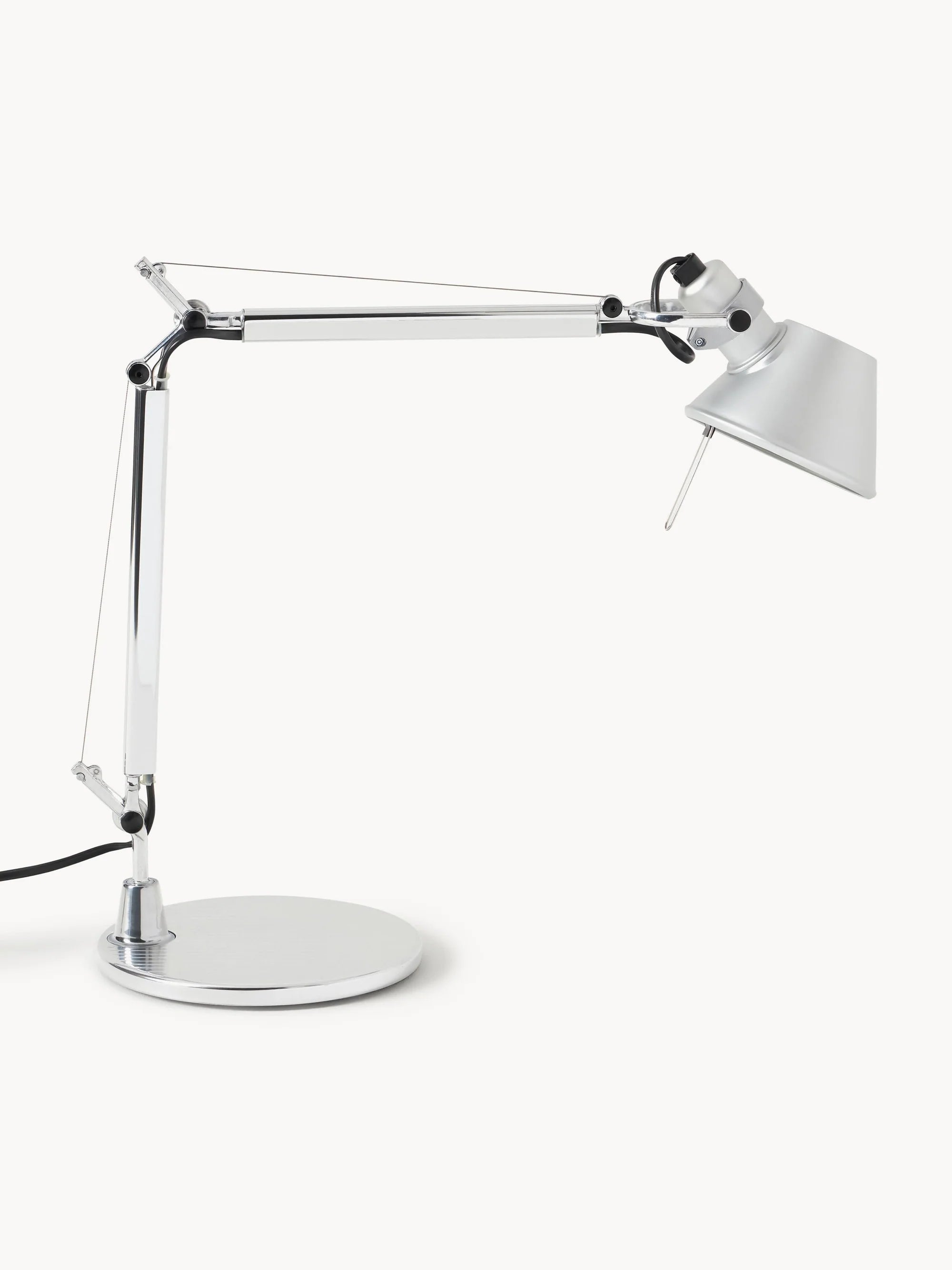 Stolná lampa nastaviteľná TOLOMEO MICRO matný strieborný