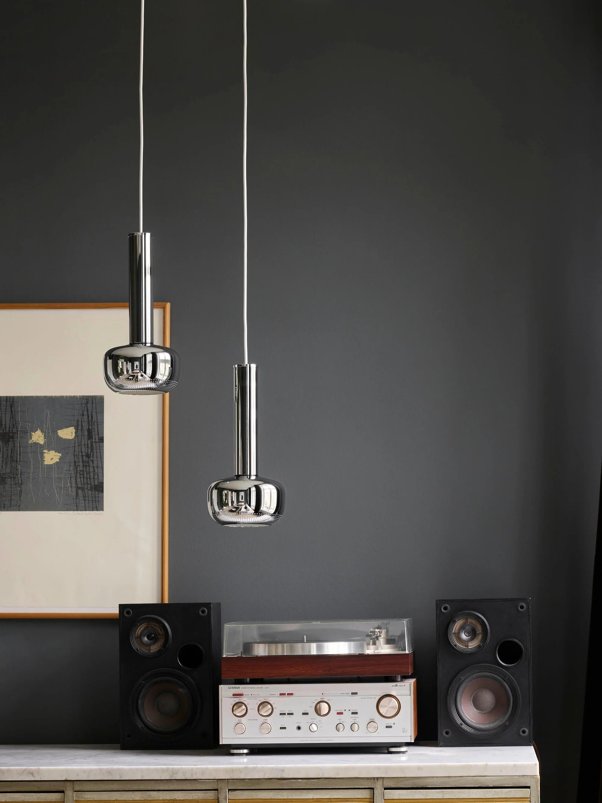 Závesná lampa VL 56 chrómovaná