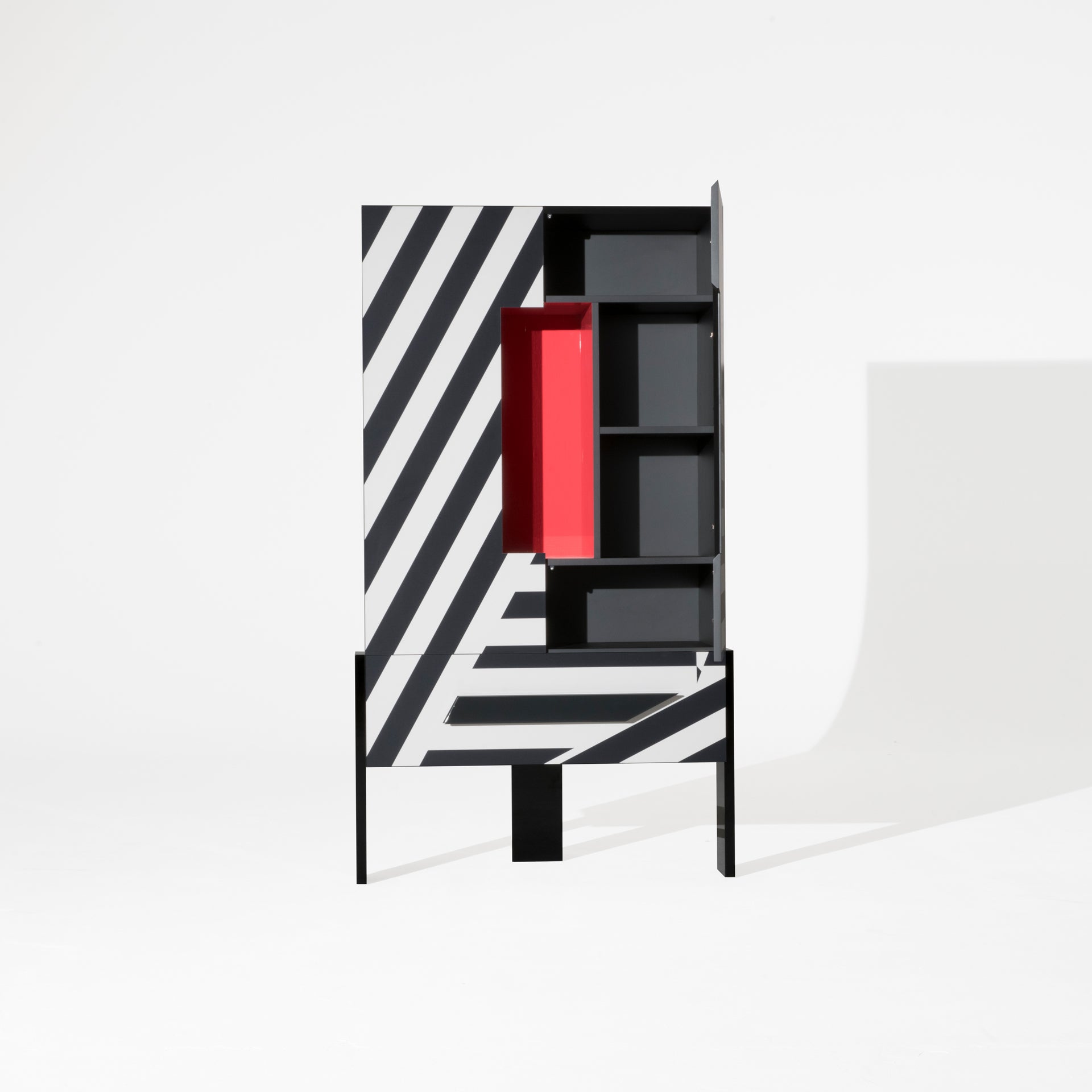 Black and white bookcase