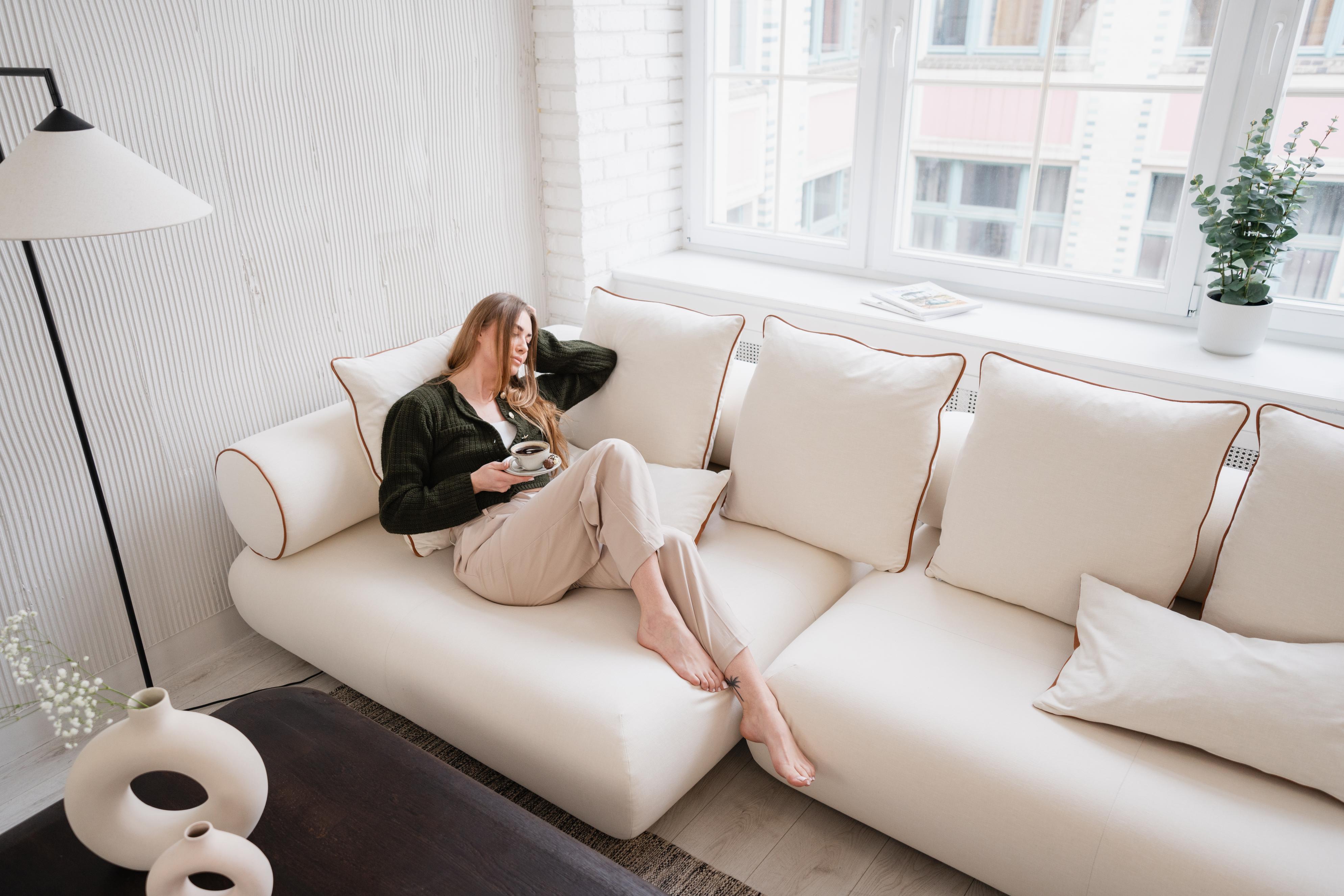 Left-facing corner sofa CASABLANCA customizable