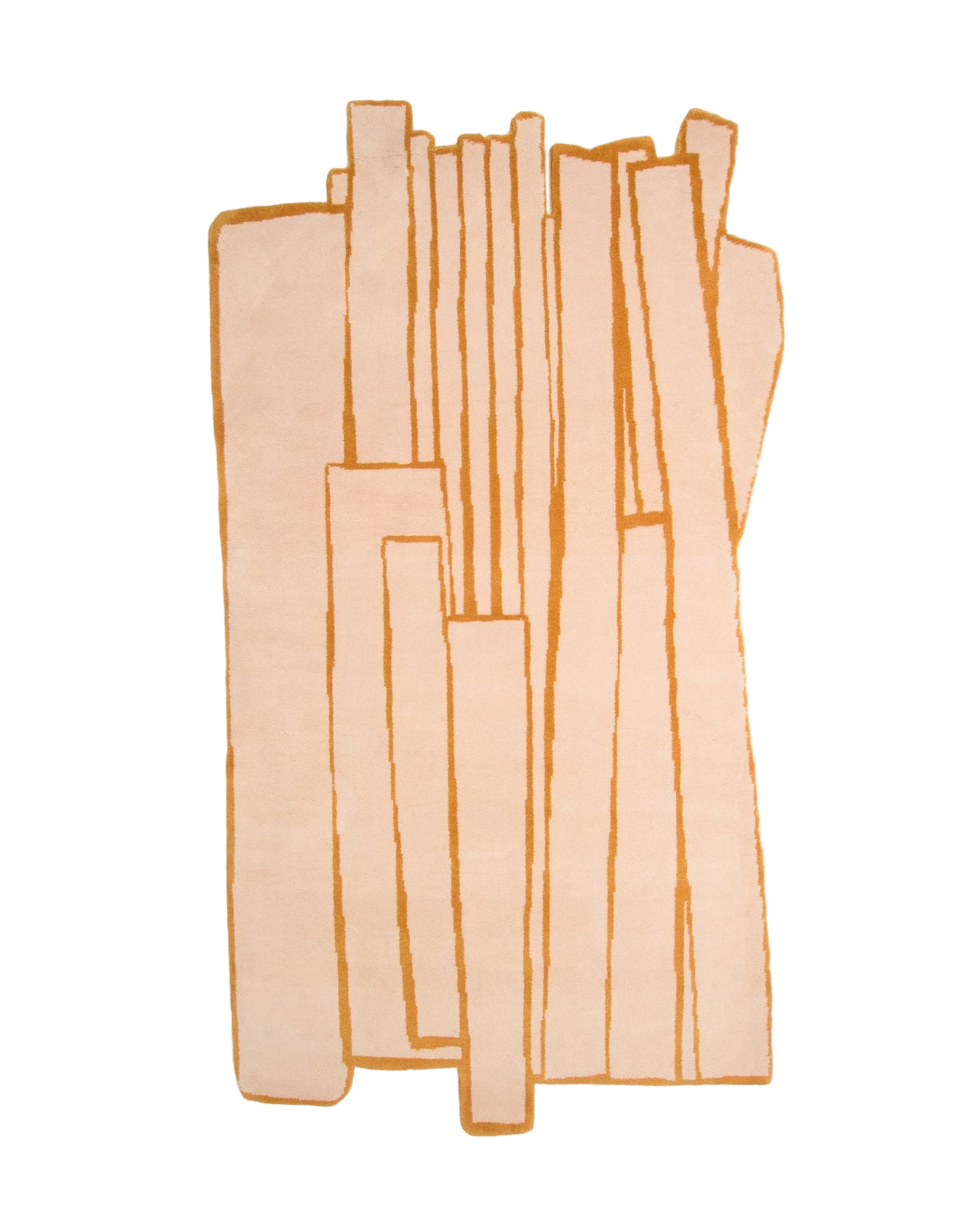 Asymmetrical decorative rug CONTOUR salmon pink