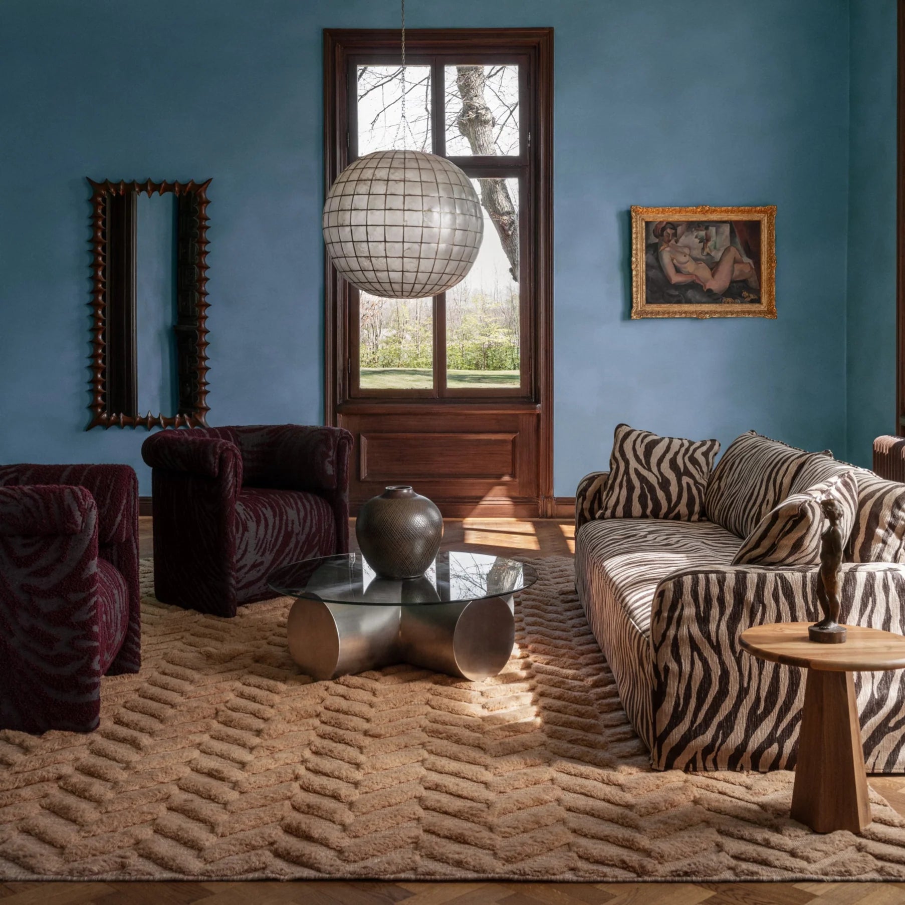 DECADENT burgundy boucle armchair