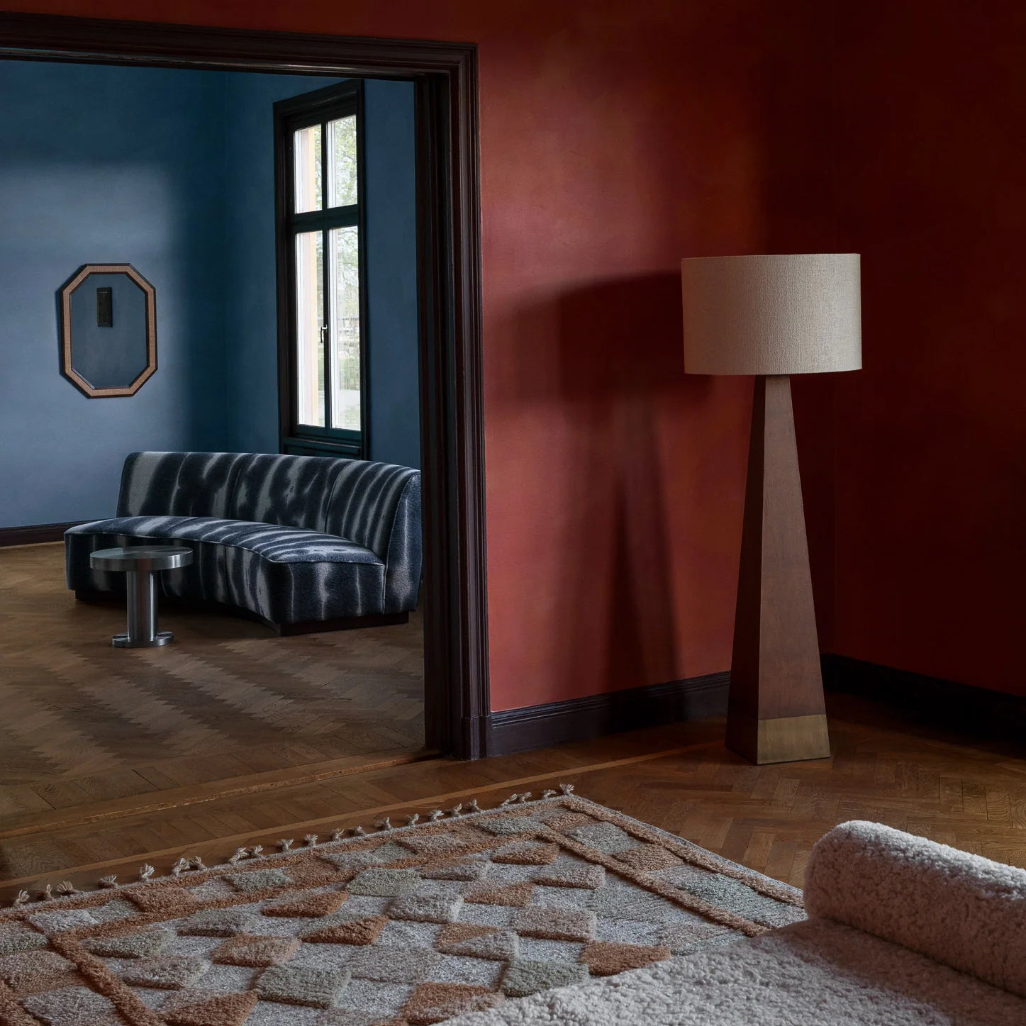 Stojaca lampa PYRAMID jaseňový dyha