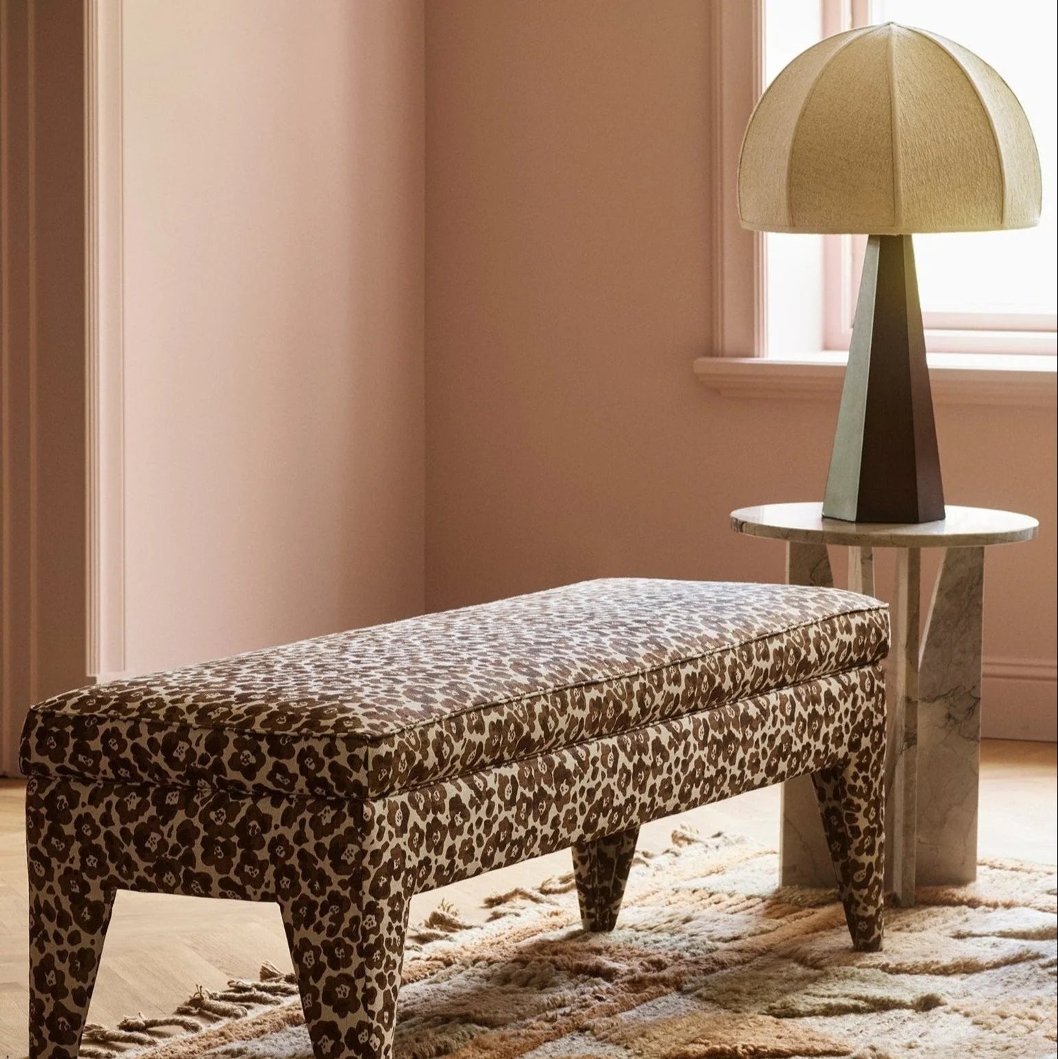 Stolná lampa HEXAGON jaseňový dyha