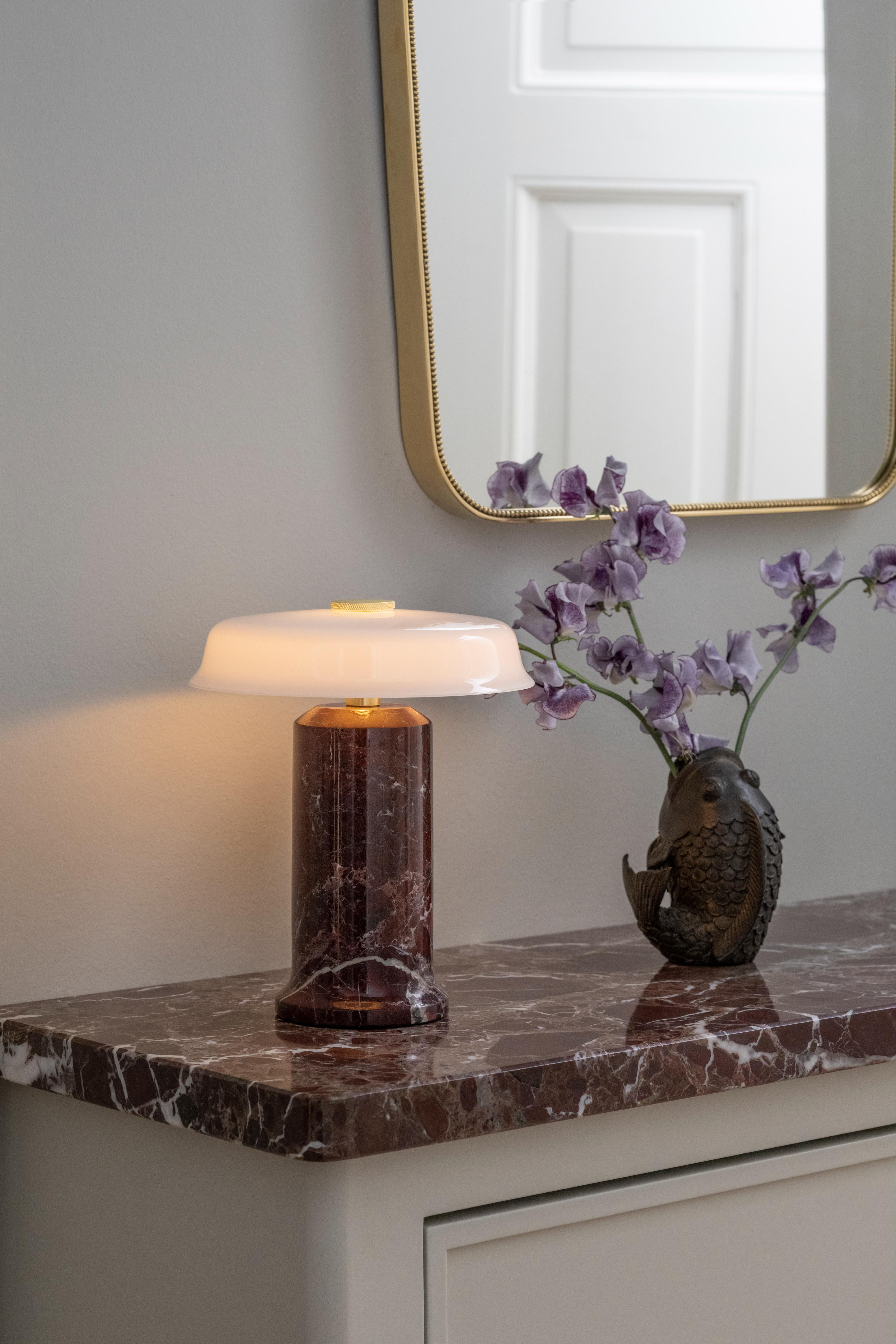 Prenosná lampa TRIP č. 2 šedý mramor s dymovým sklom