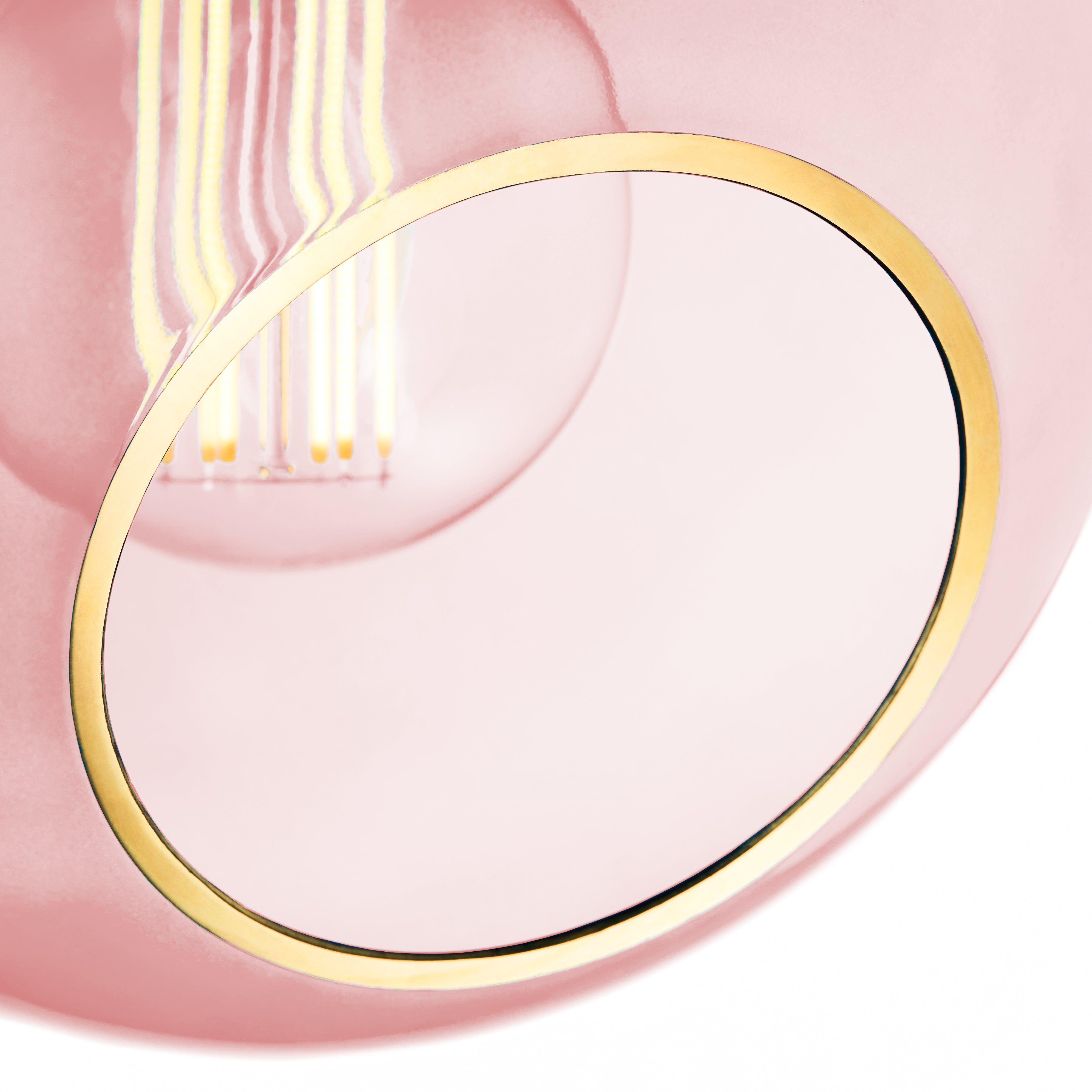 BALLROOM pendant lamp in pink with gold finish