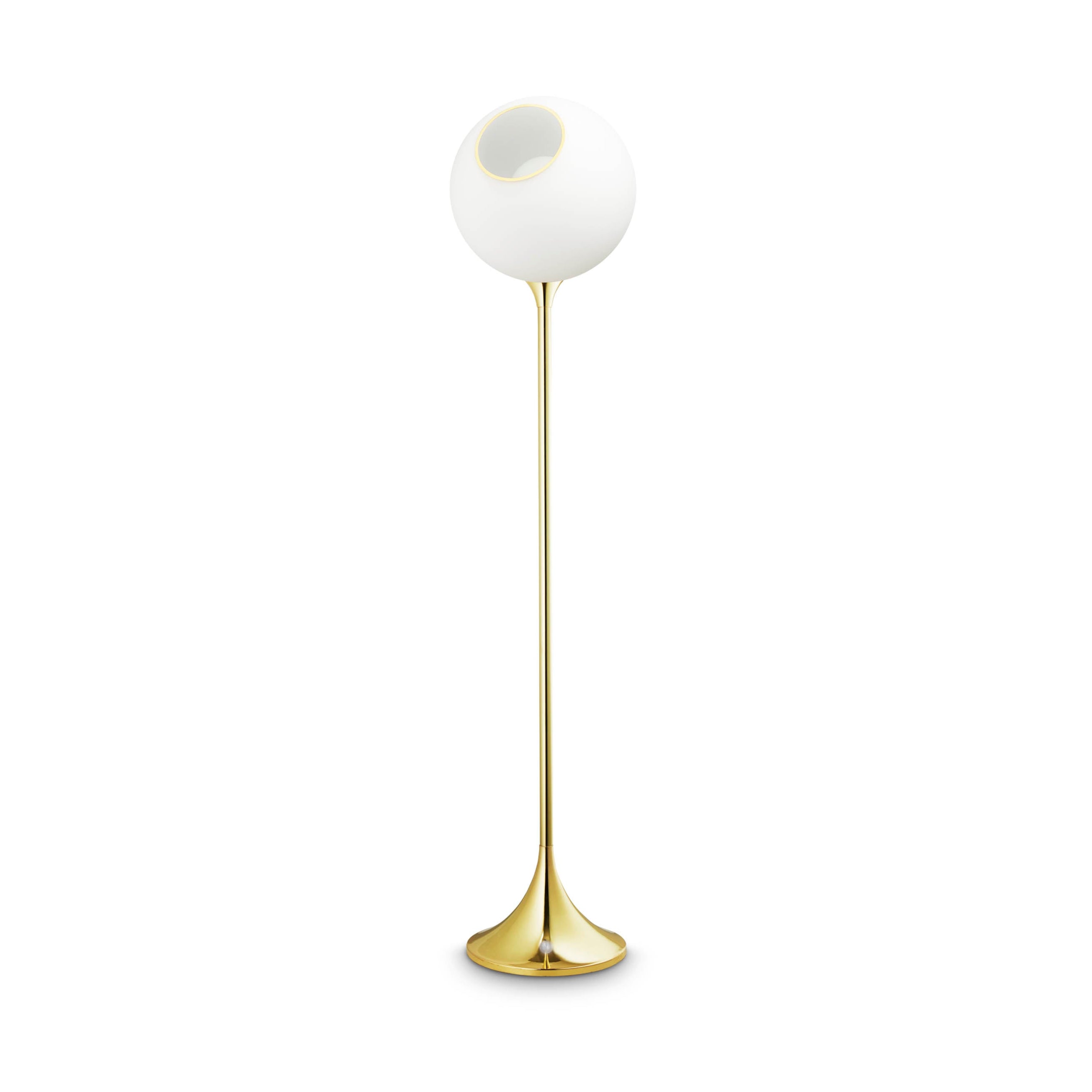 Stojaca lampa BALLROOM biela so zlatou základňou