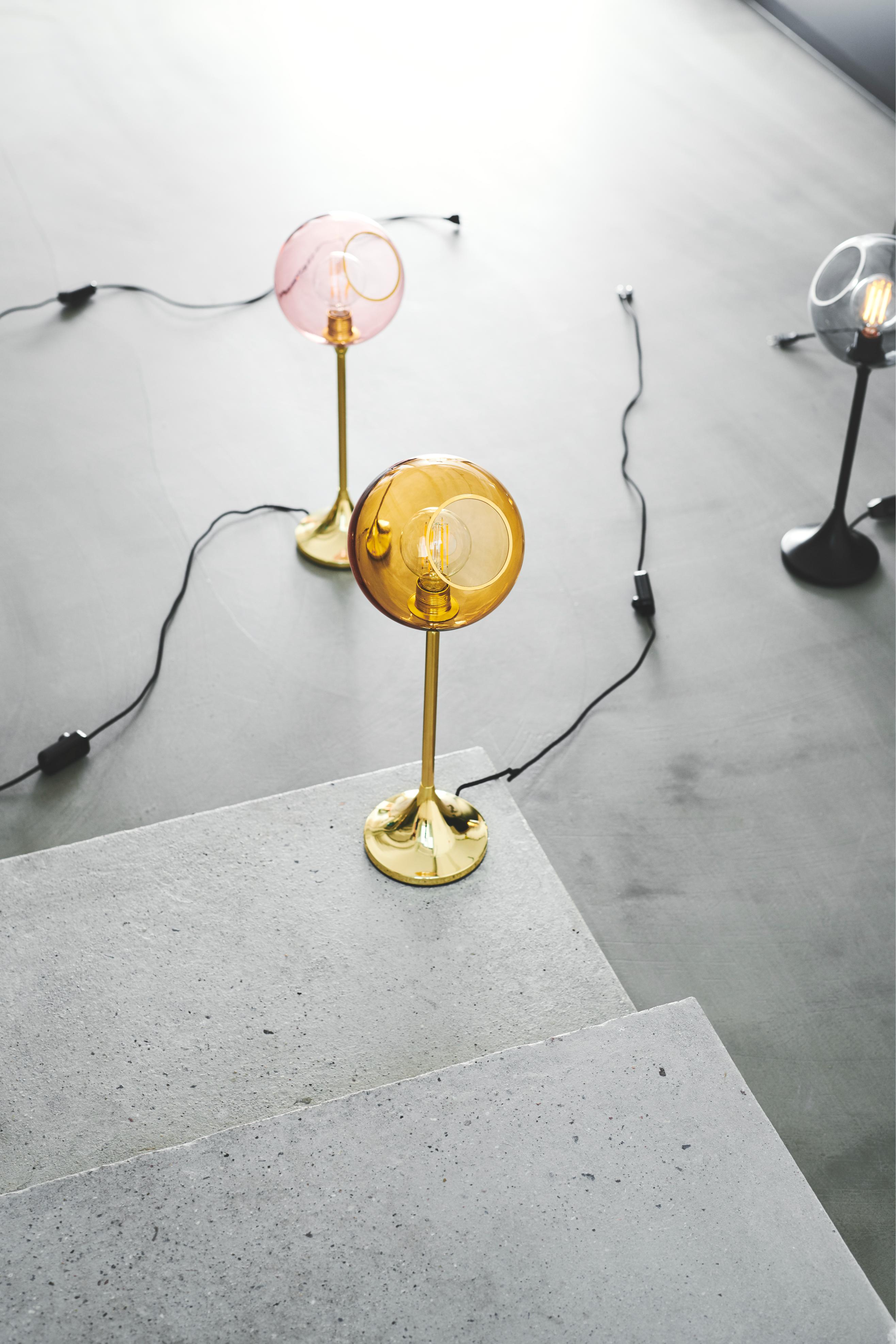 BALLROOM pink table lamp with a gold base