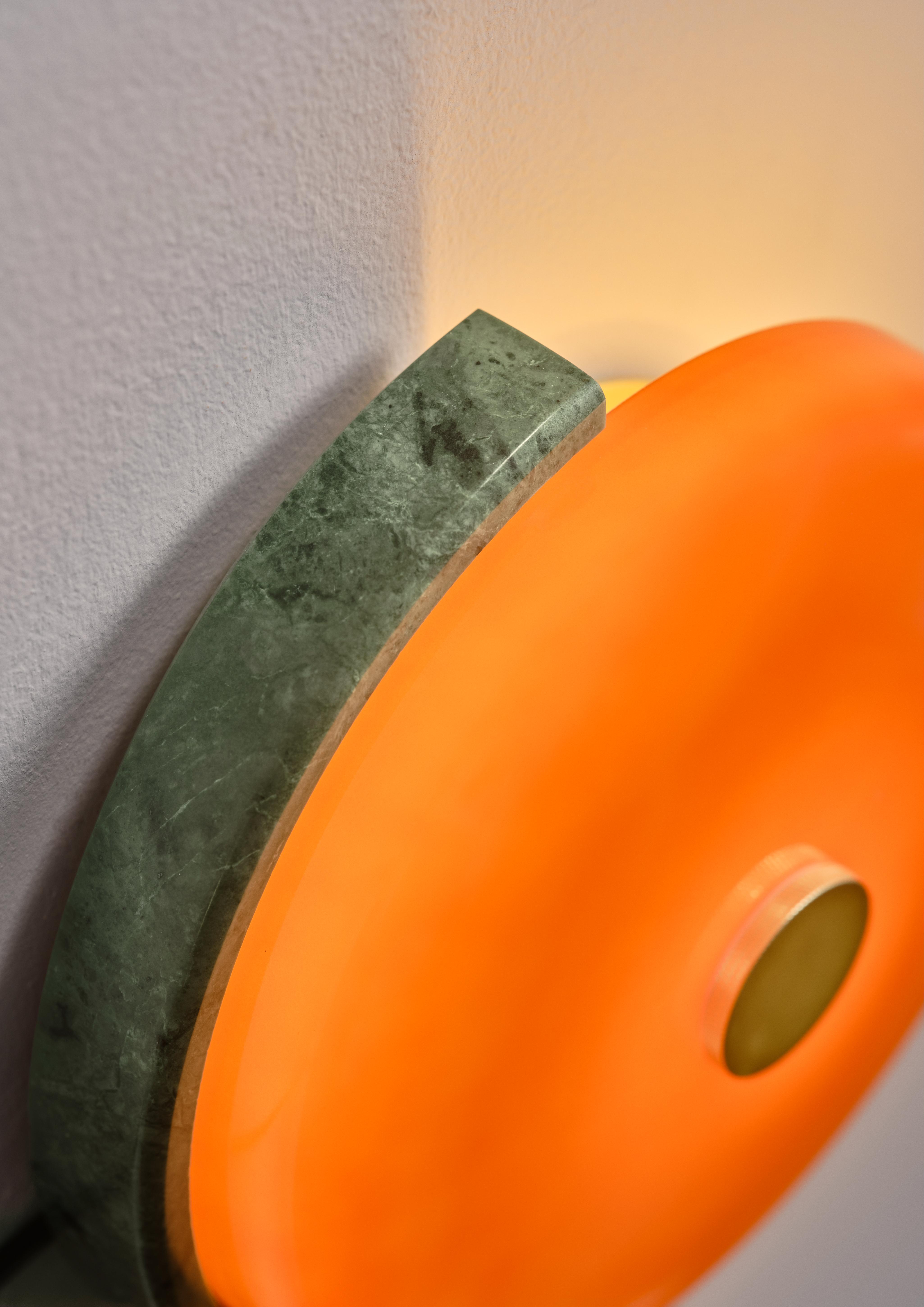 Nástenné svietidlo TRIP zelený mramor s jantárovým sklom