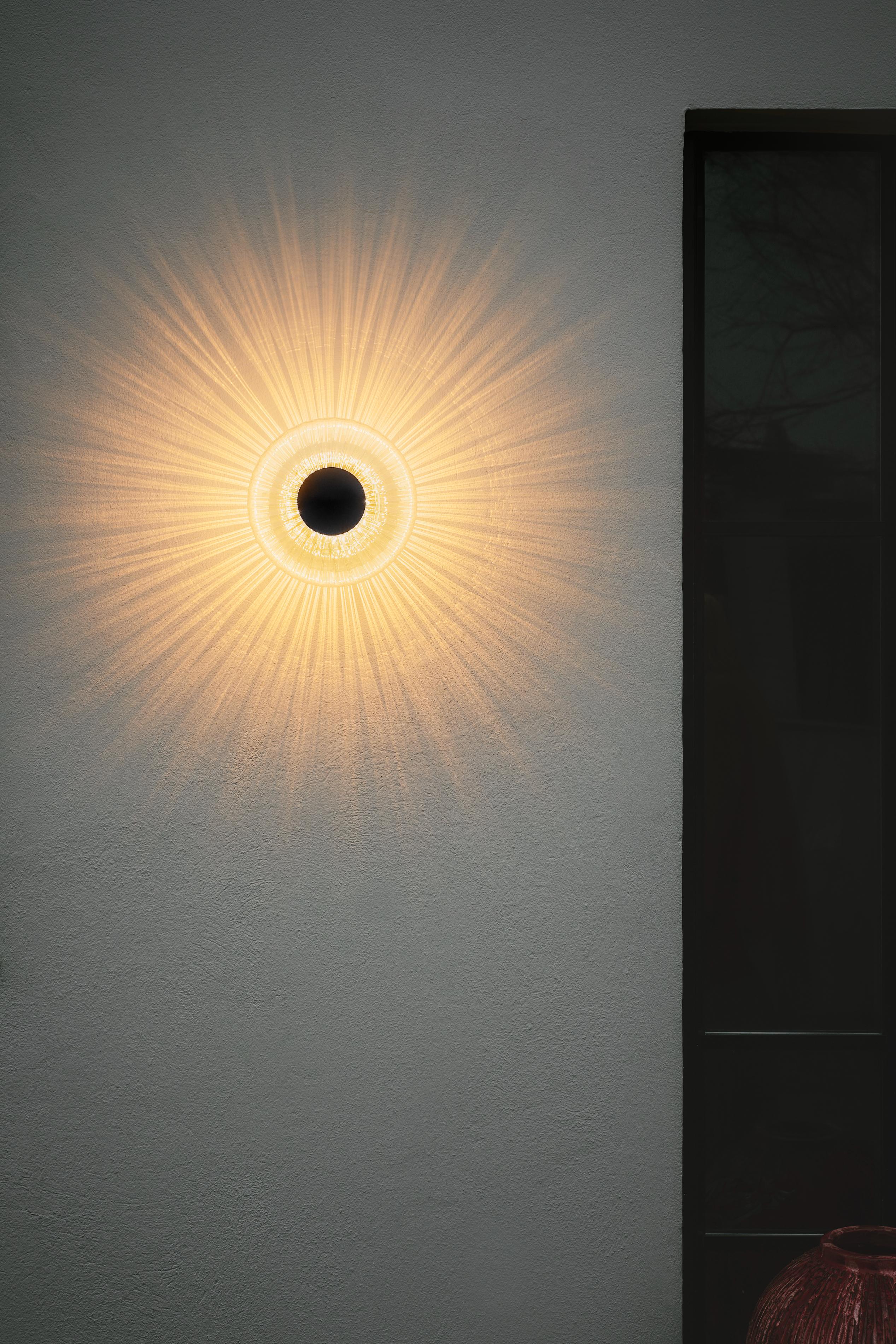 NEW WAVE OPTIC transparent outdoor wall lamp with black finish