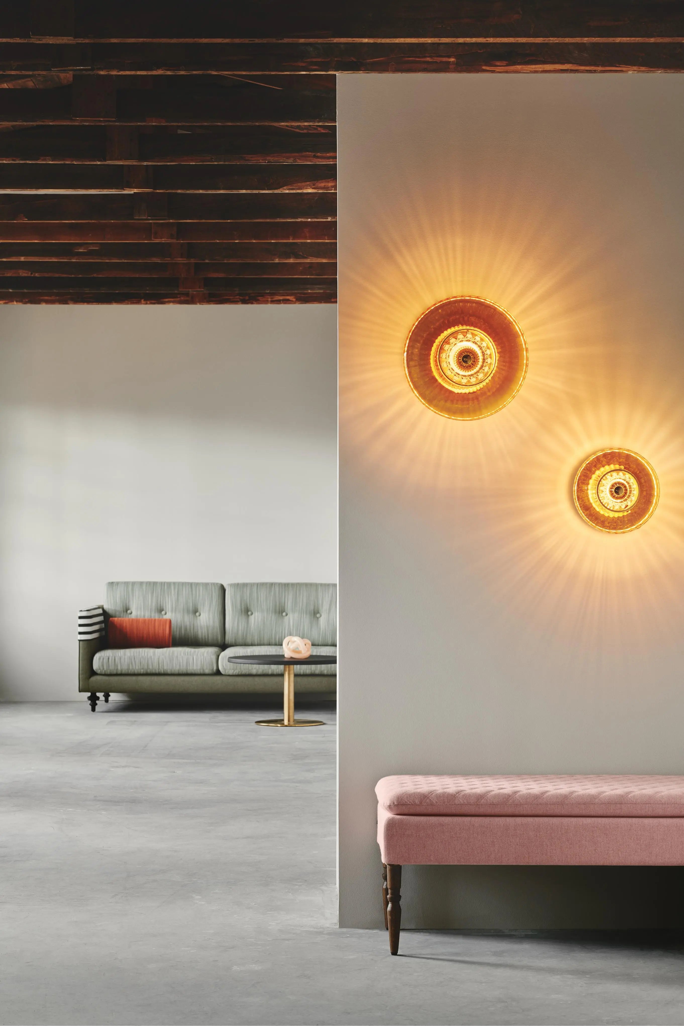 Kinkiet NEW WAVE OPTIC bursztynowy transparentny – Design By Us