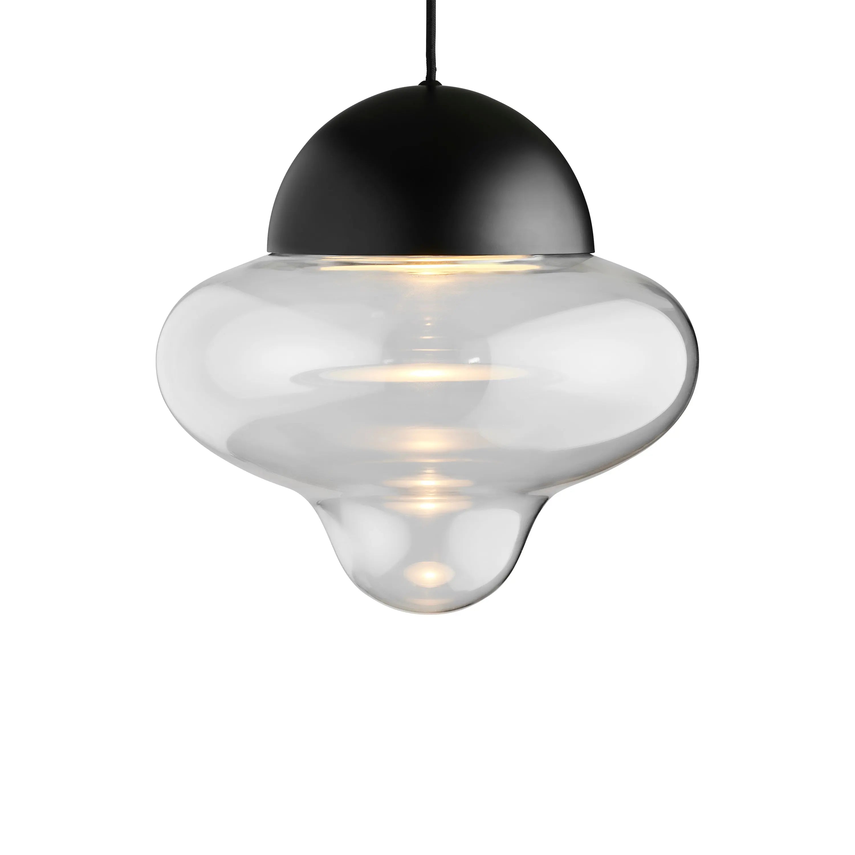 Lampa wisząca NUTTY szkło transparentne z czarnym wykończeniem – Design By Us