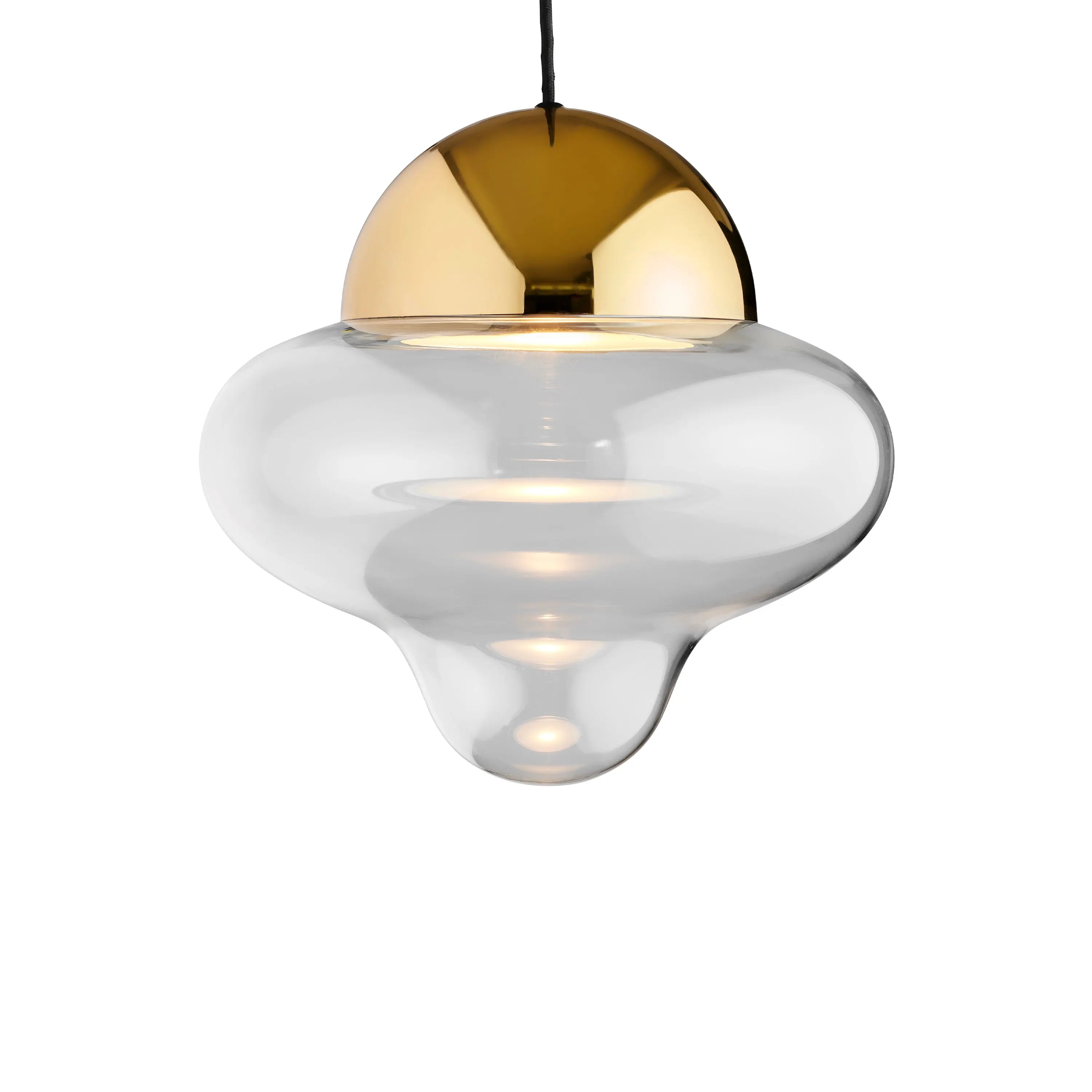 Lampa wisząca NUTTY szkło transparentne ze złotym wykończeniem – Design By Us
