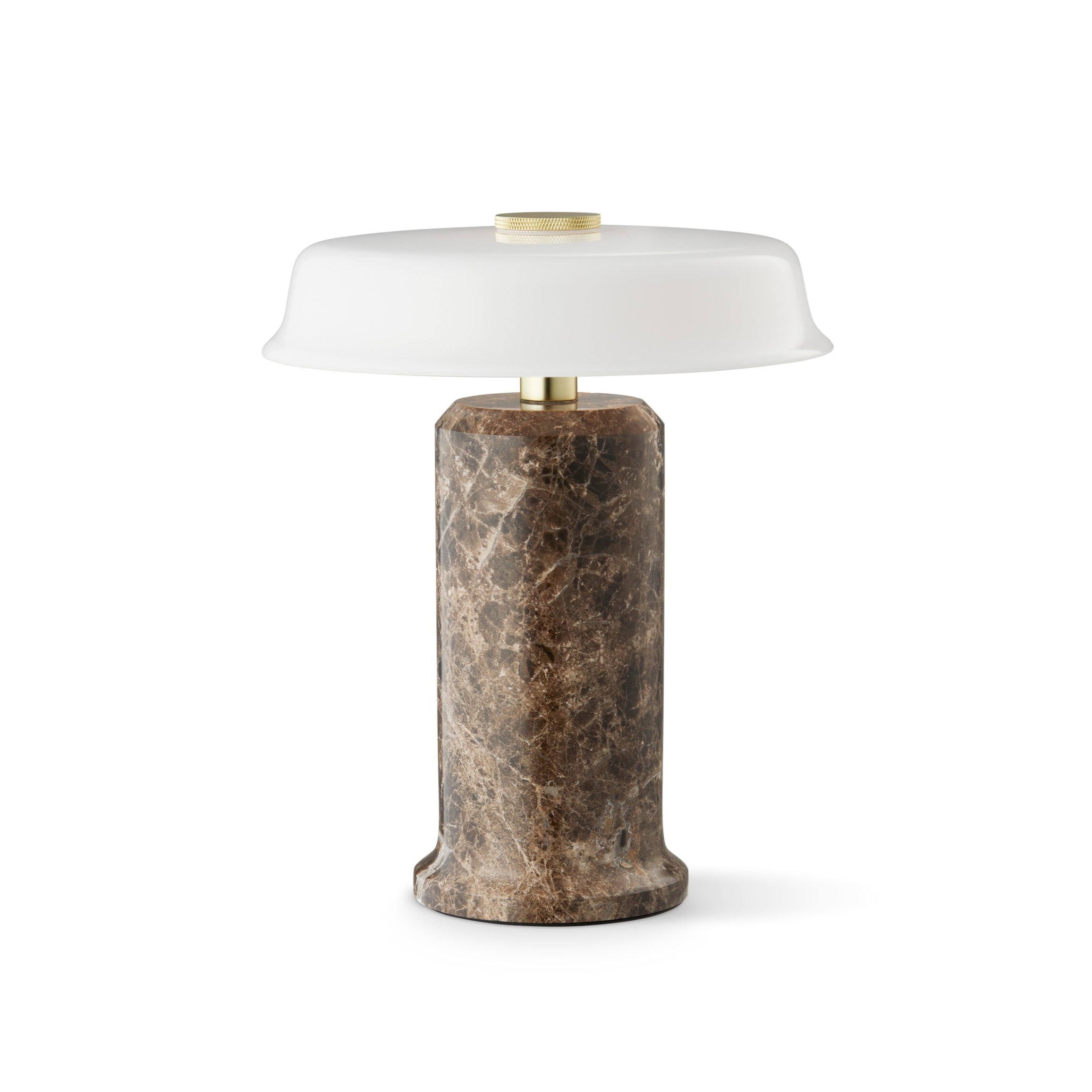 Portable lamp TRIP NO. 2 brown marble with milky white glass