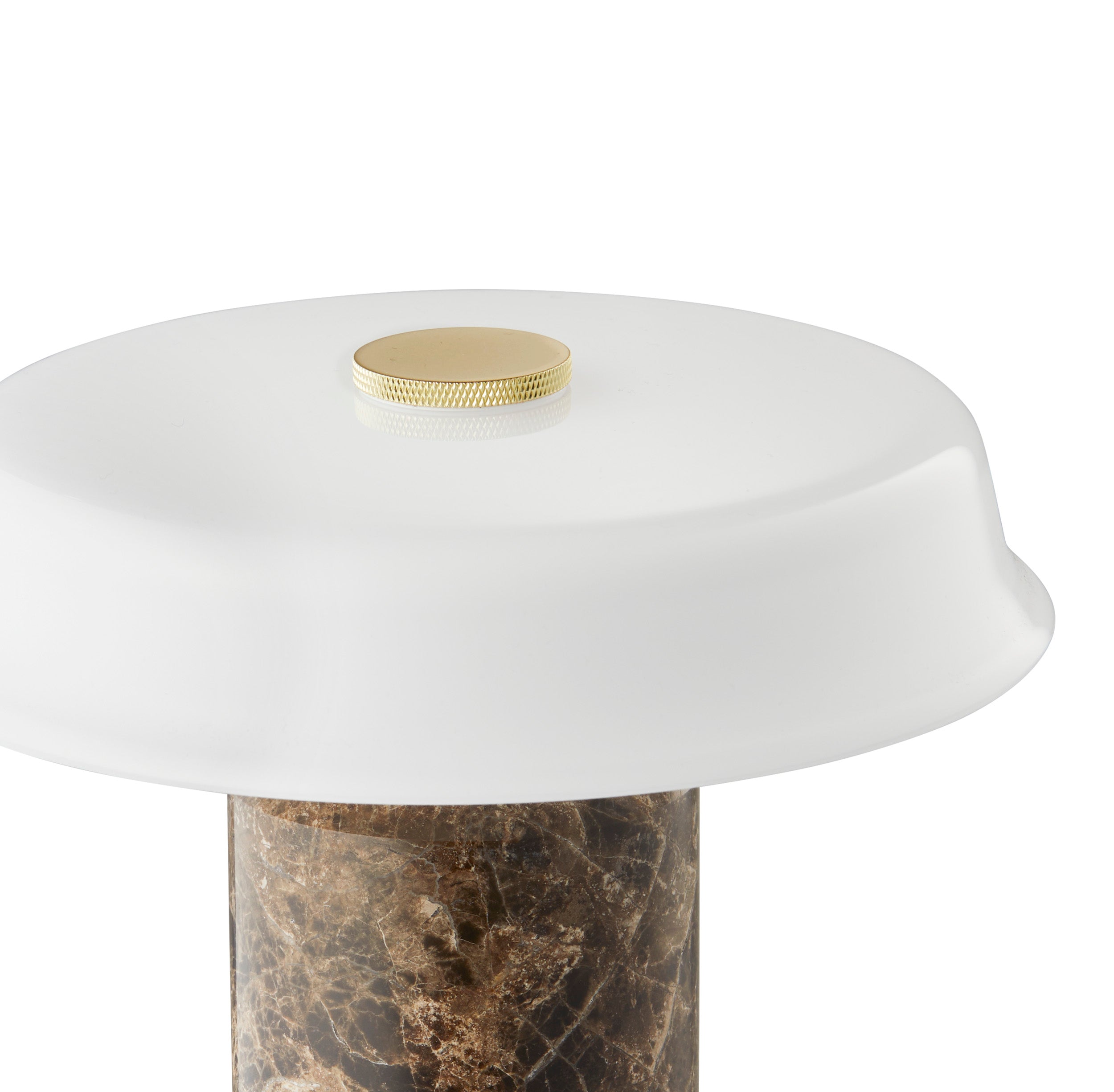 Portable lamp TRIP NO. 2 brown marble with milky white glass